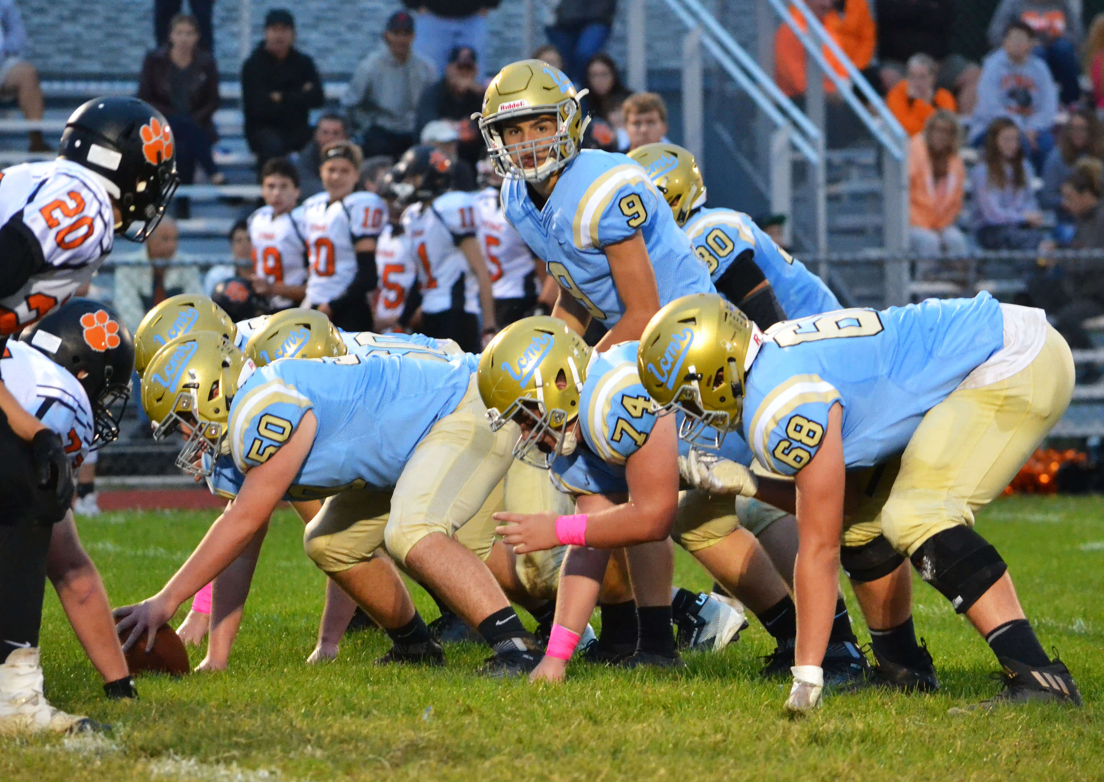 The Lower Cape May football team from Oct. 6 action. The Caper Tigers won their third straight game on Oct. 12.