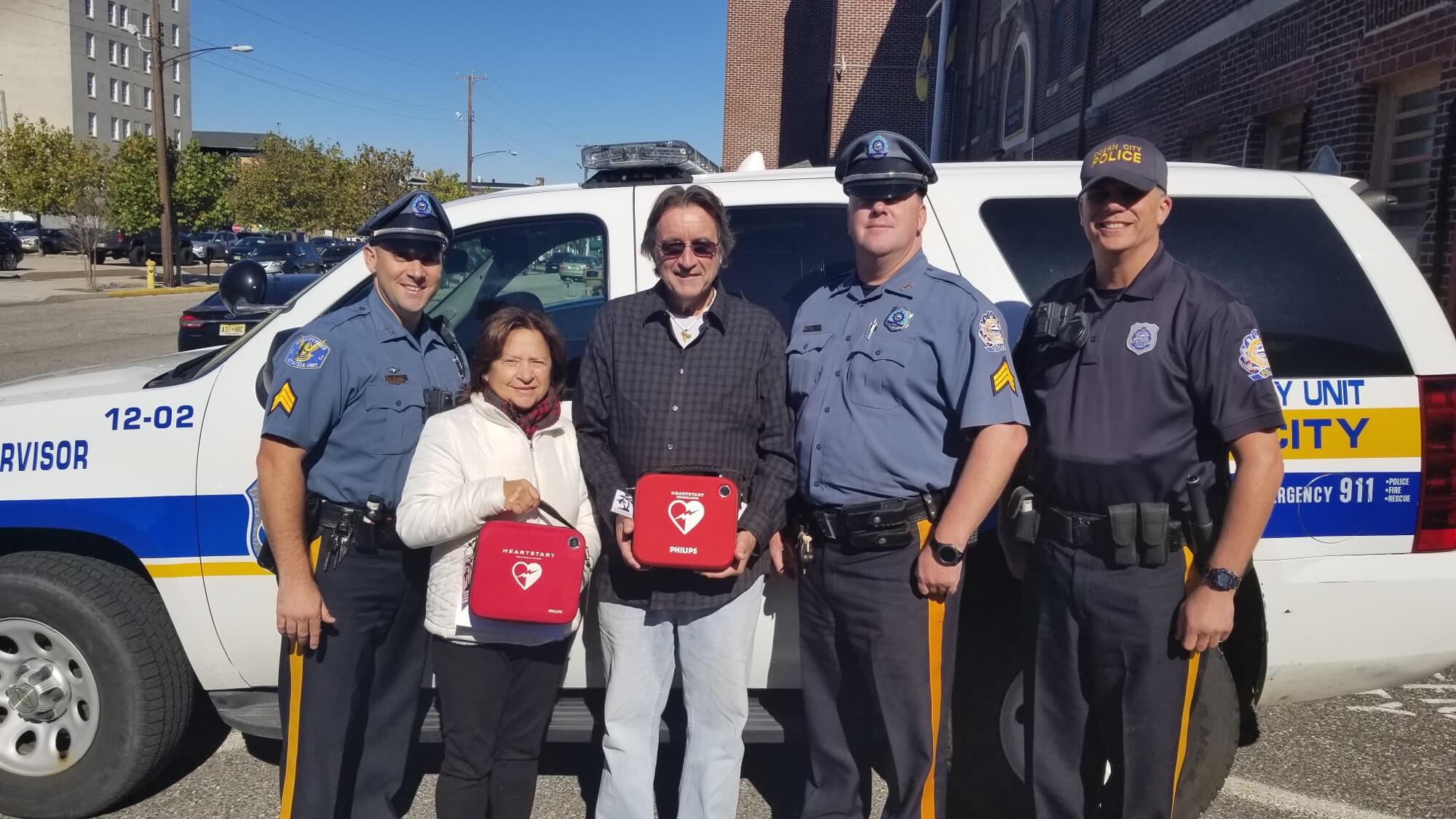 The Ocean City Police Department was the recipient of two Phillip's Heartstart Automated External Defribillator's (AED's) courtesy of the Jennifer Ward Memorial Fund in July.