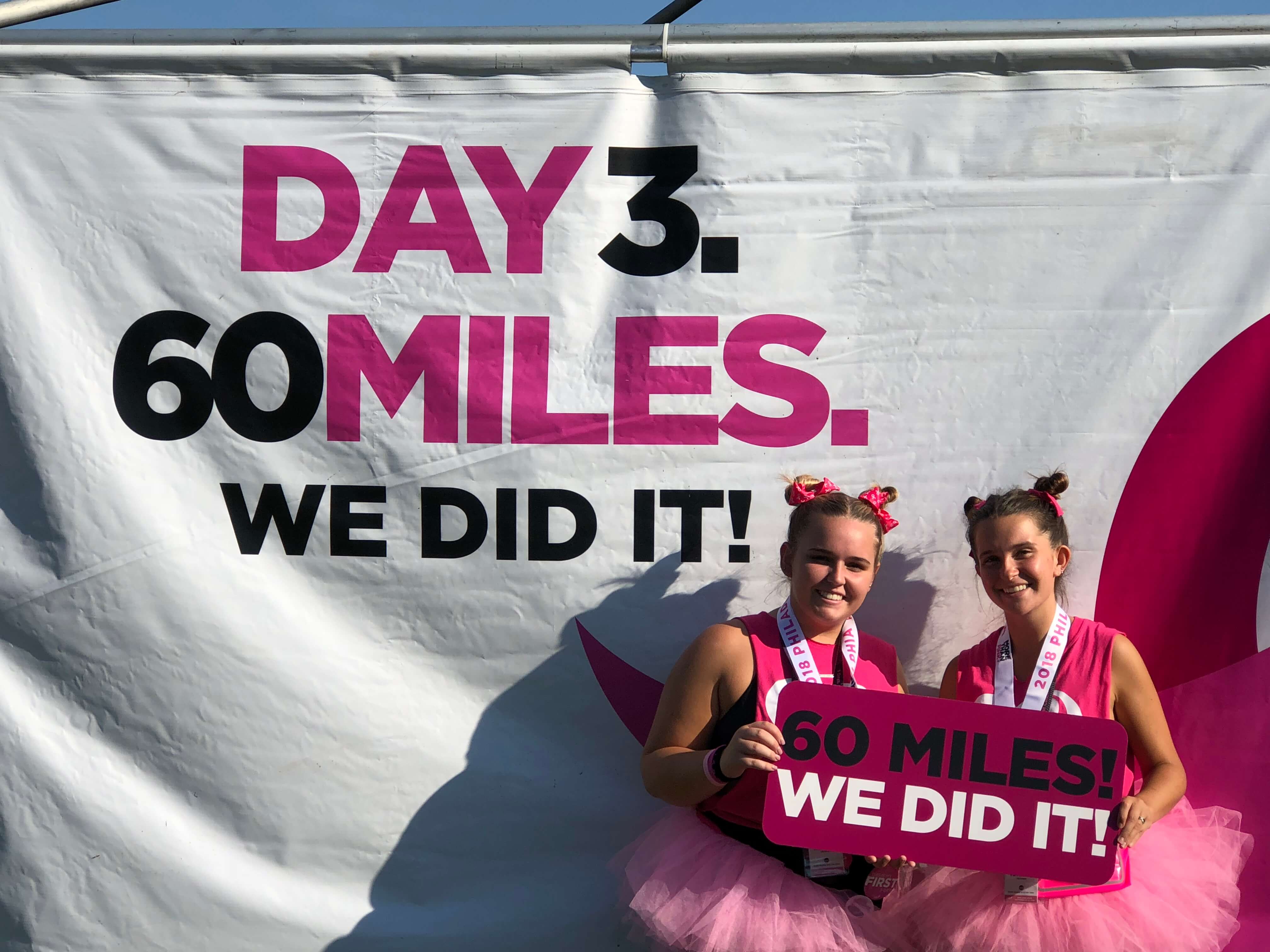 Abigail and Eva at the three-day Susan G. Komen walk in Philadelphia.