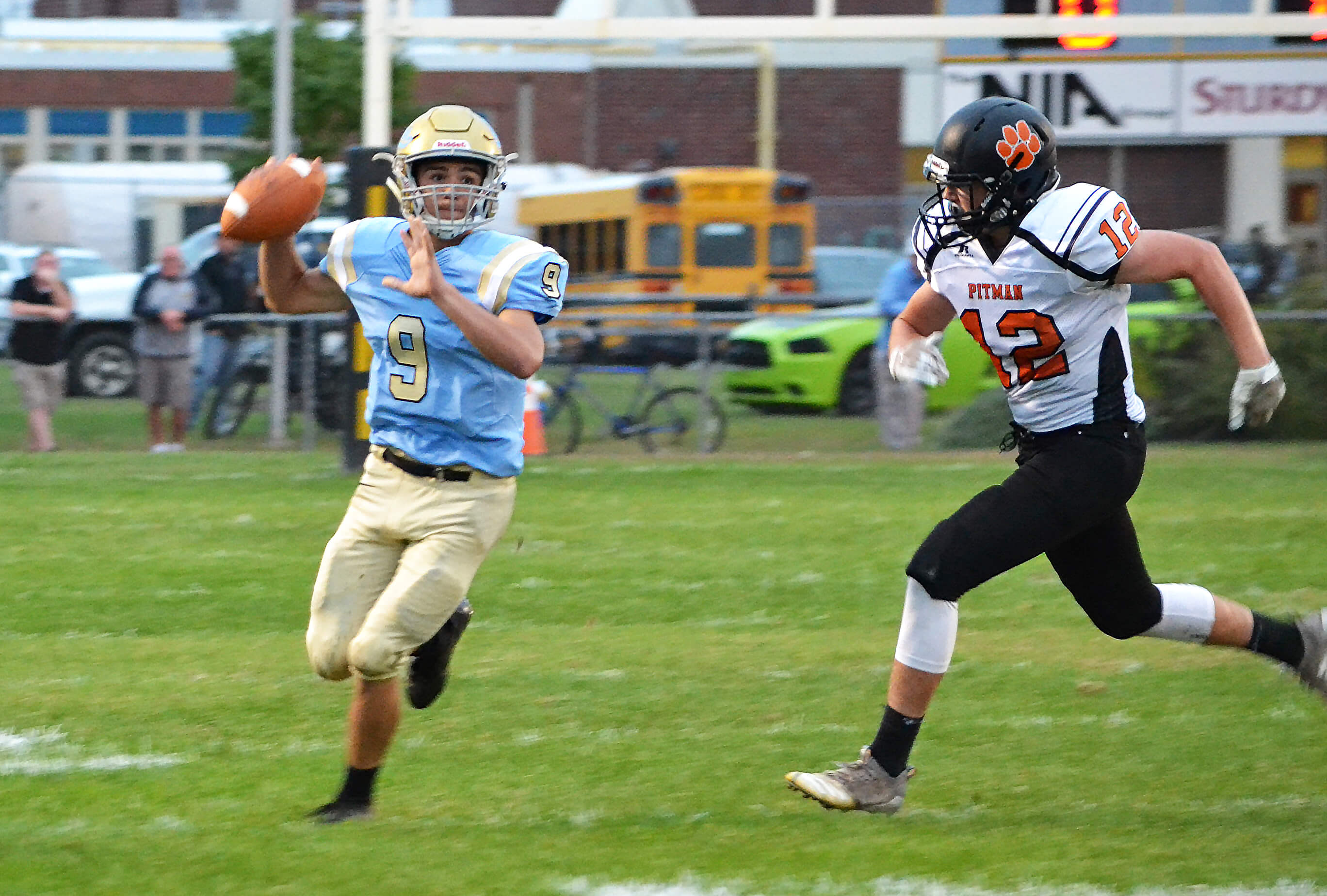 Lower Cape May quarterback Connor Eckel (9) looks to throw the ball in the team's home game on Oct. 5.