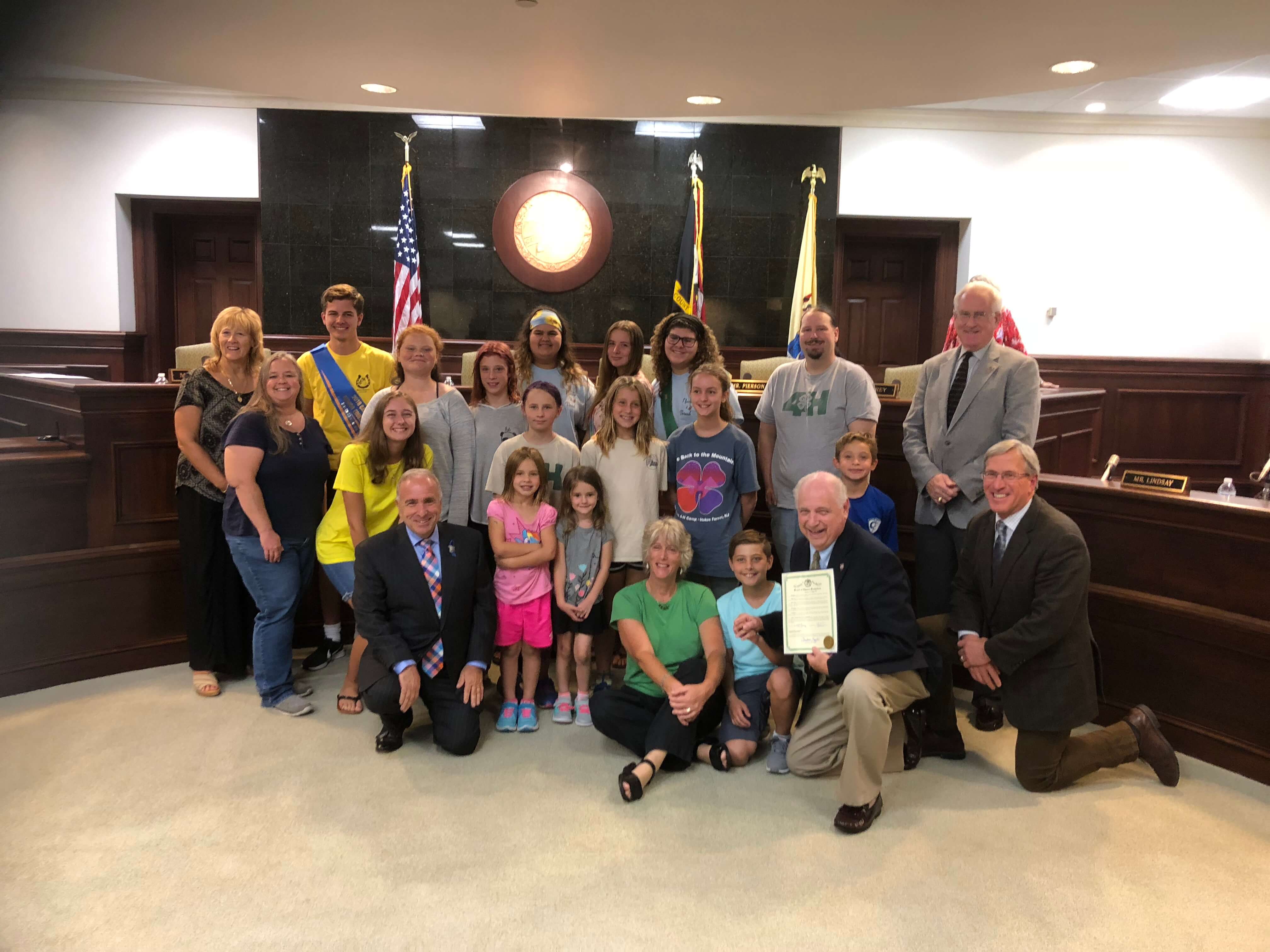 Cape May County 4-H club members visited the Oct. 9 freeholders' meeting to mark the 76th National 4-H Week.