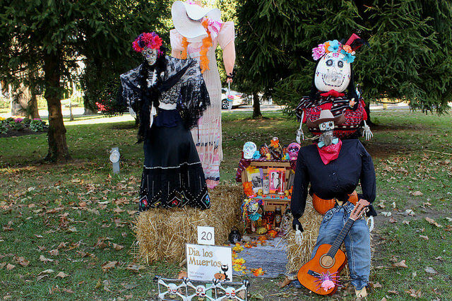 The U.S.C.G. Training Center Family Housing Unit 1501 entry "Dia de los Muertos" was the 10th Annual Scarecrow Contest People's Choice Winner