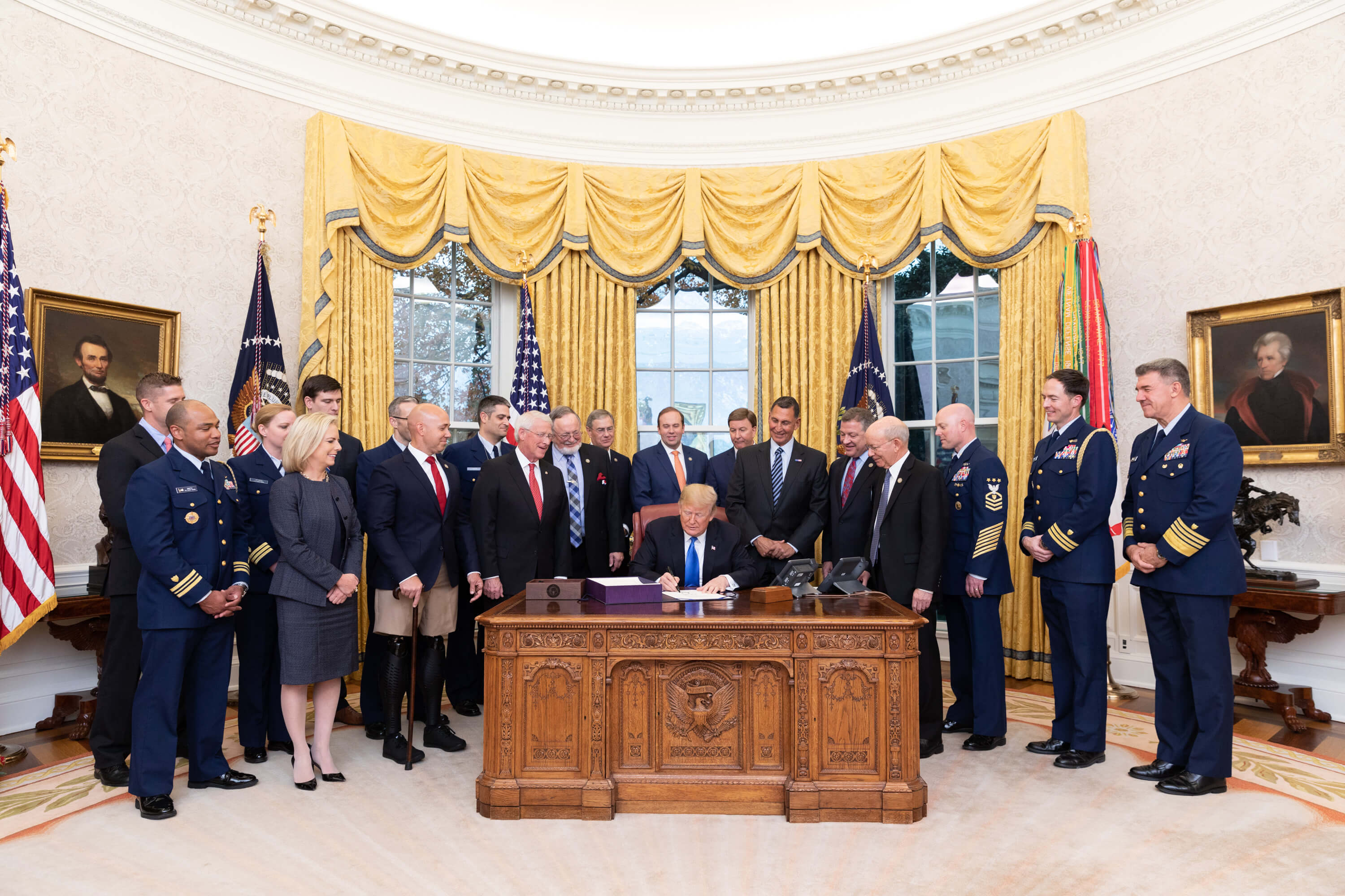 President Donald J. Trump signs S.140 The Frank LoBiondo Coast Guard Authorization Act of 2018 Dec. 4