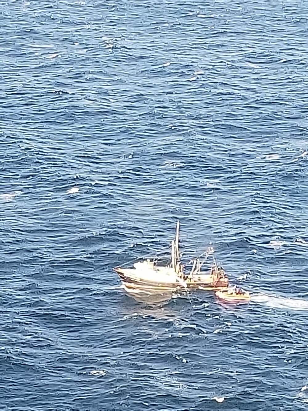 Coast Guard crew assists trawler Capt. Garland Dec. 17 about 50 miles off Cape May.