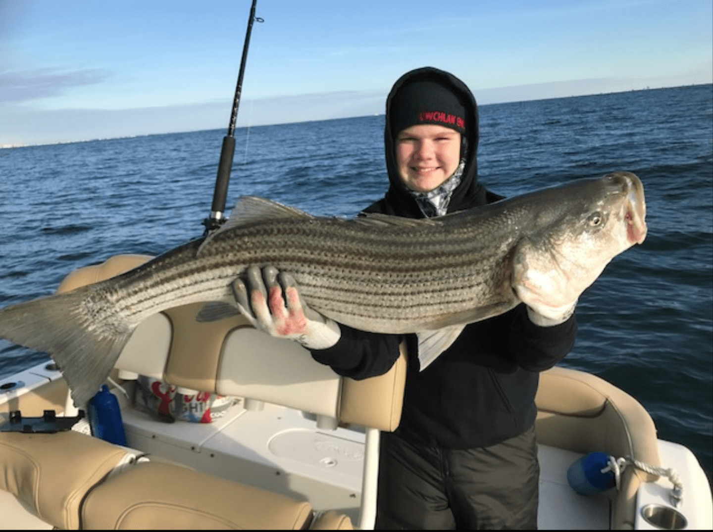 Patrick Conlin and his first-ever striper