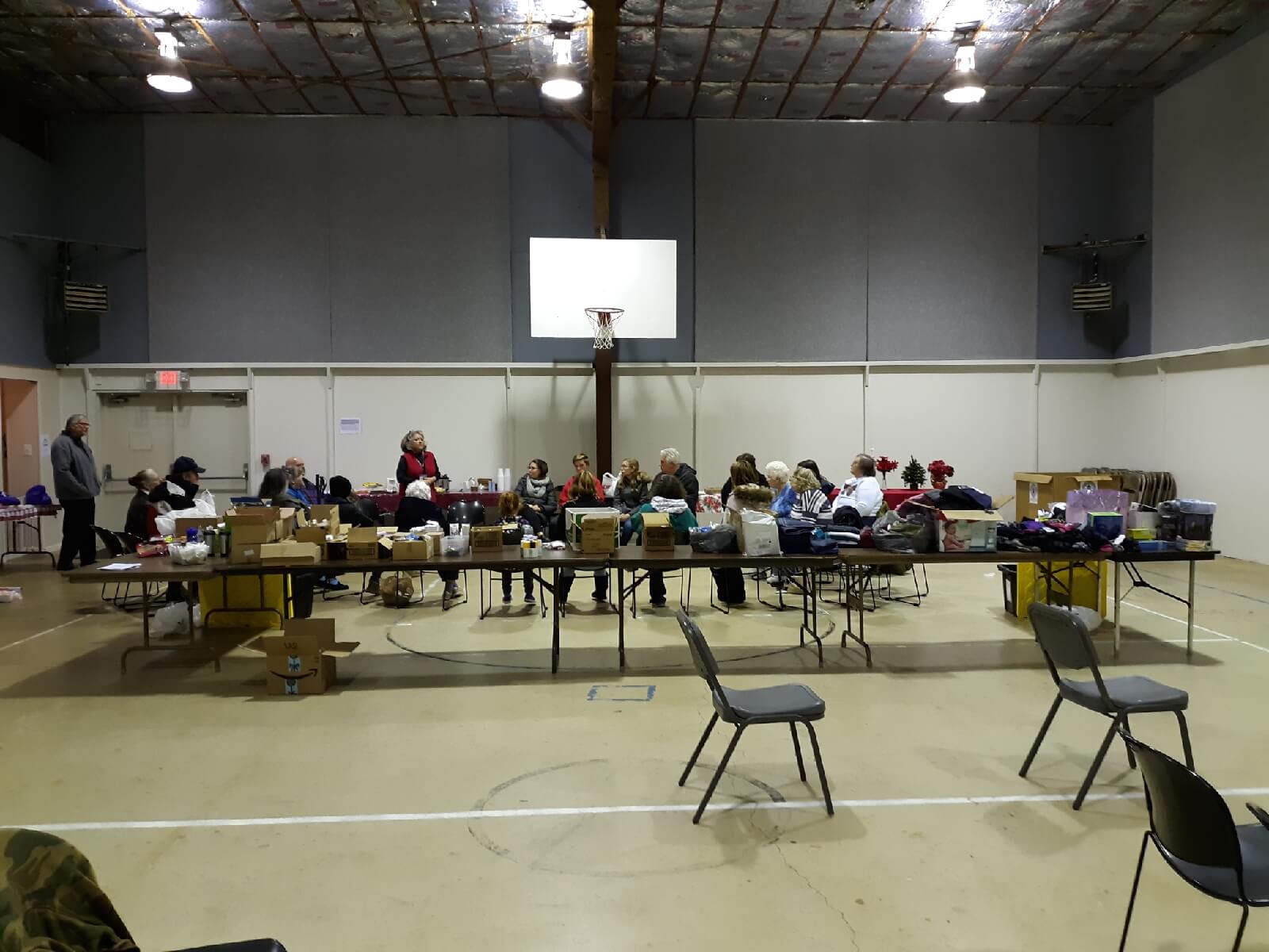 Volunteers pack Blessing Bags Dec. 10.