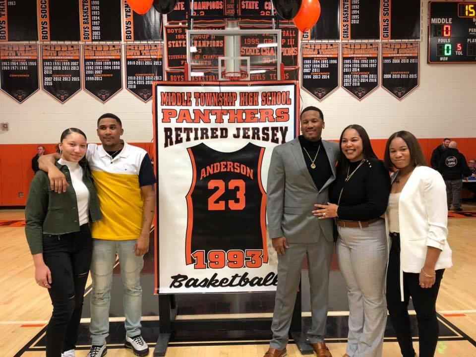 Stephano Anderson and his retired jersey.