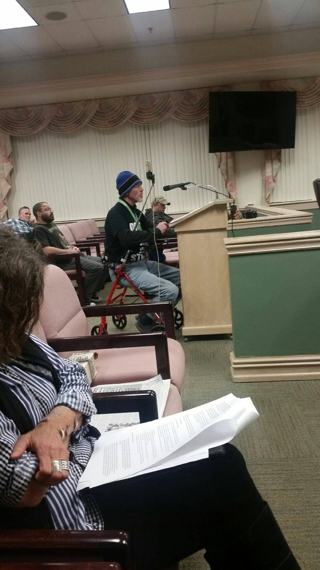 An opponent of Avalon's proposed ordinance banning marijuana-related business in the borough addresses Borough Council Feb. 13.