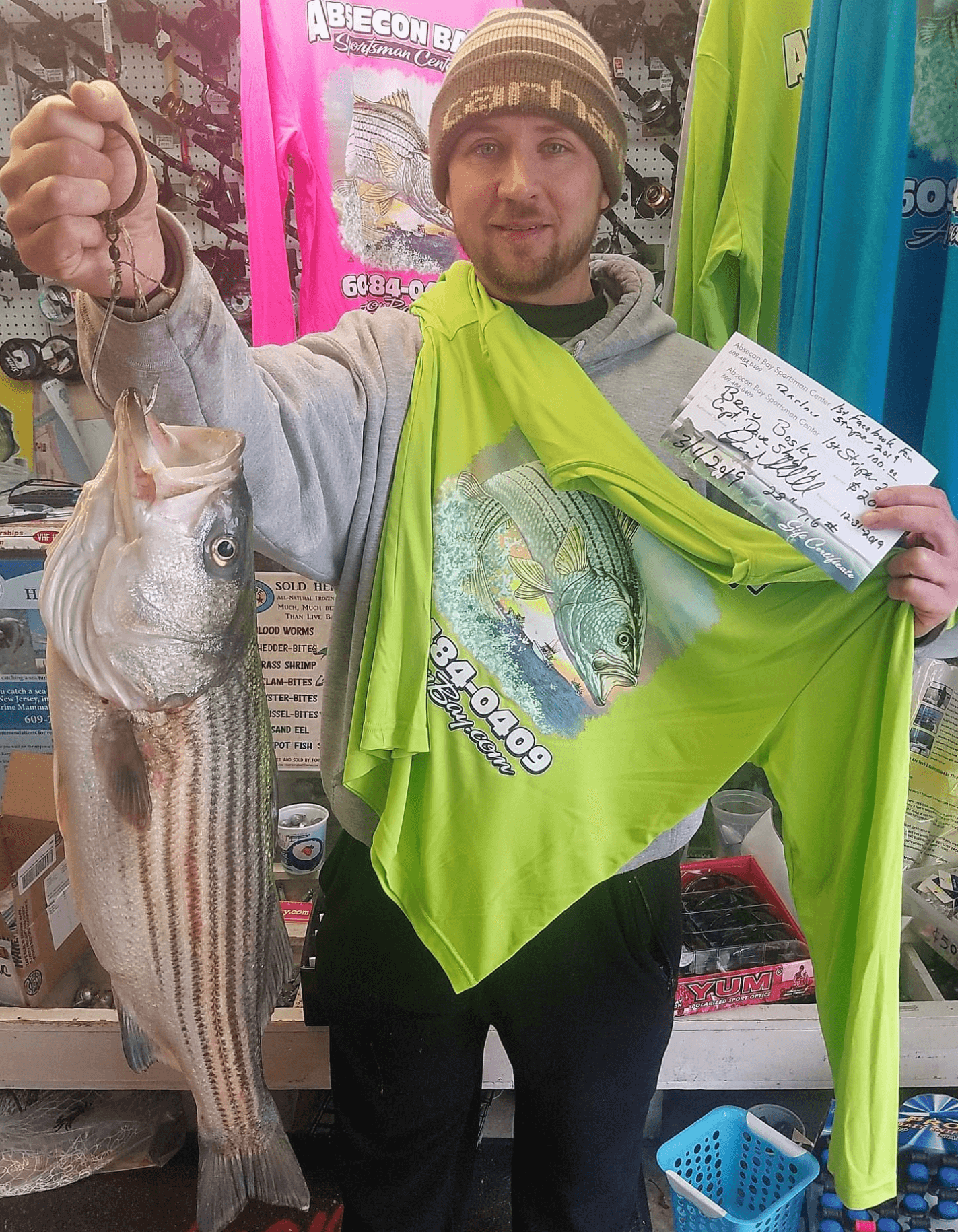 Beau Bosley and his “first” of the season striper.