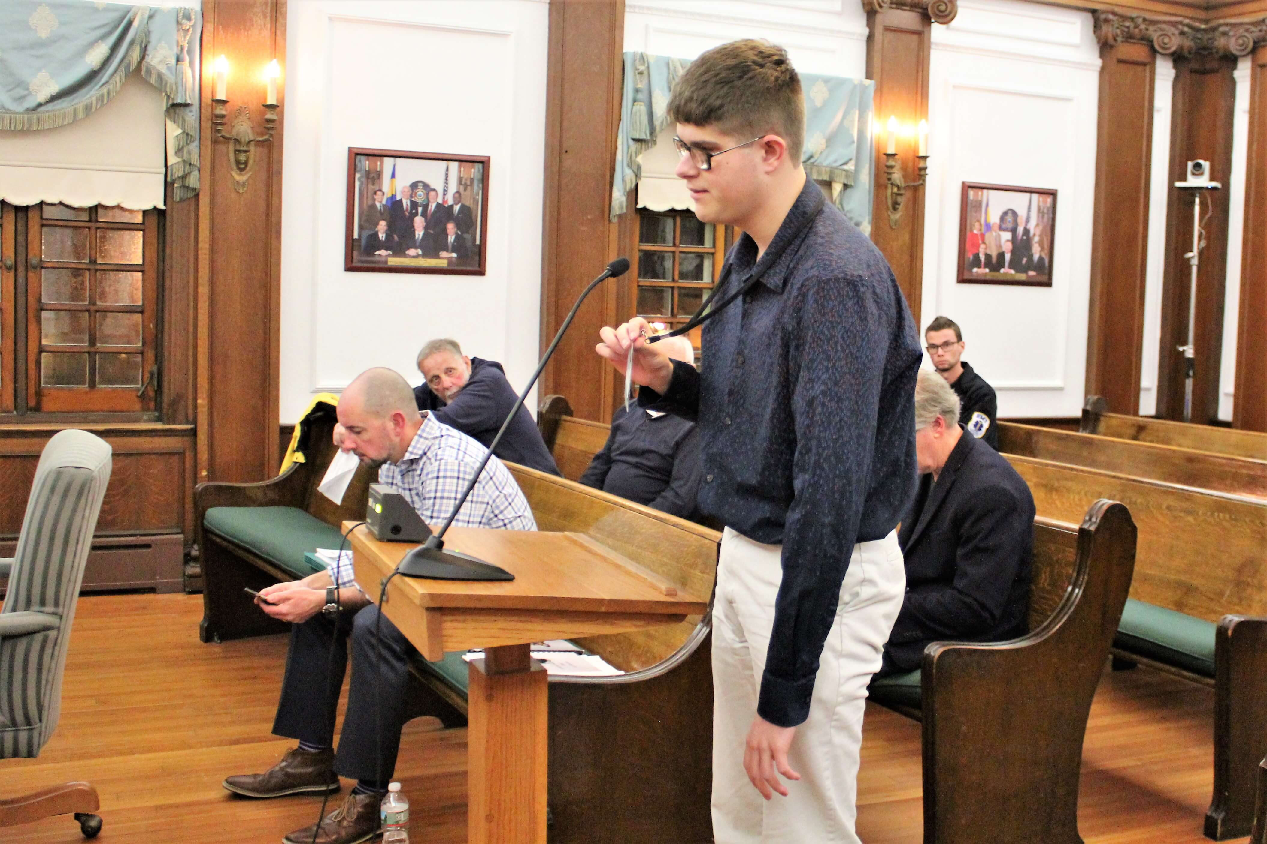 Bryan Woolbert tells Ocean City Council he wants to ensure that he can play his electric piano on the boardwalk.