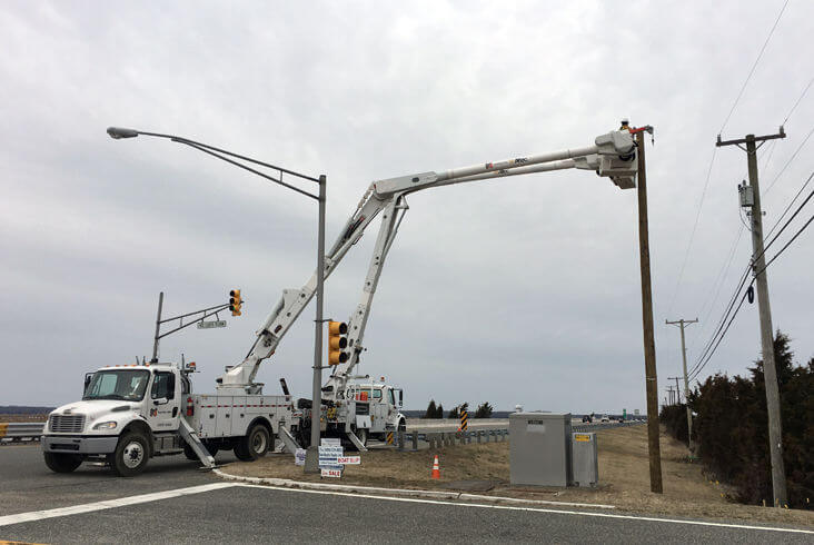 Atlantic City Electric and local contractor crews work to modernize the local energy grid on Route 47 N. Wildwood Boulevard in Cape May County. This work