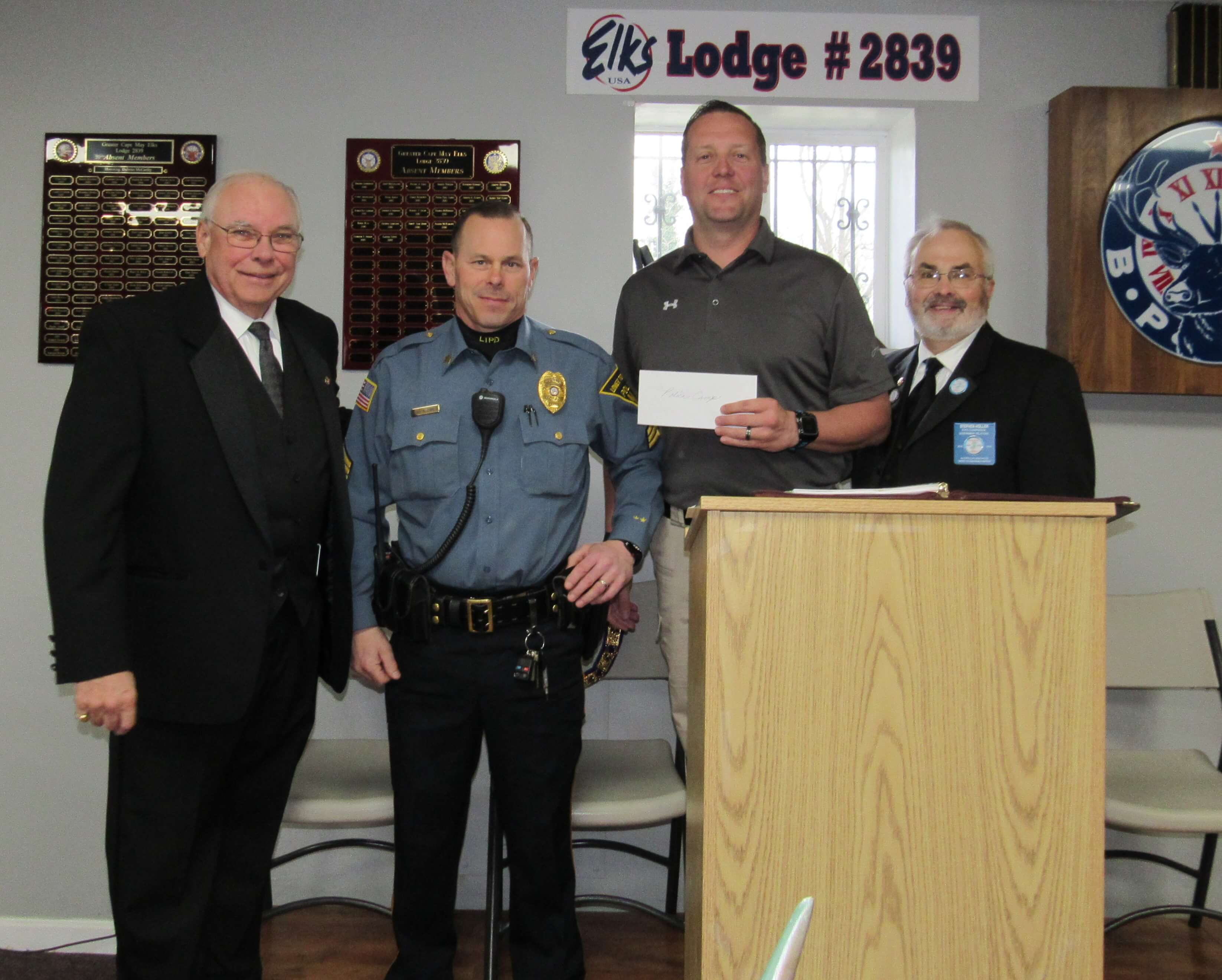 Steve Holler and ER Jerry Krause of the Greater Cape May Elks Lodge #2839 made a donation of $1