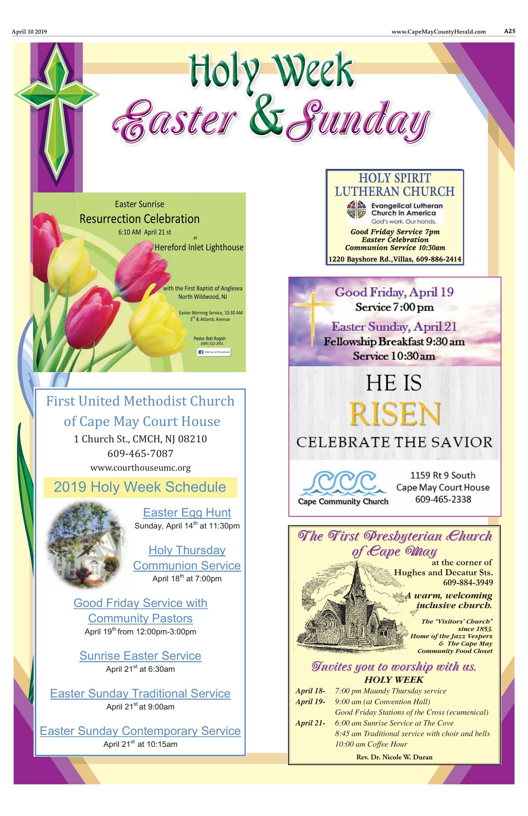 Easter Services and Special Programs 2019