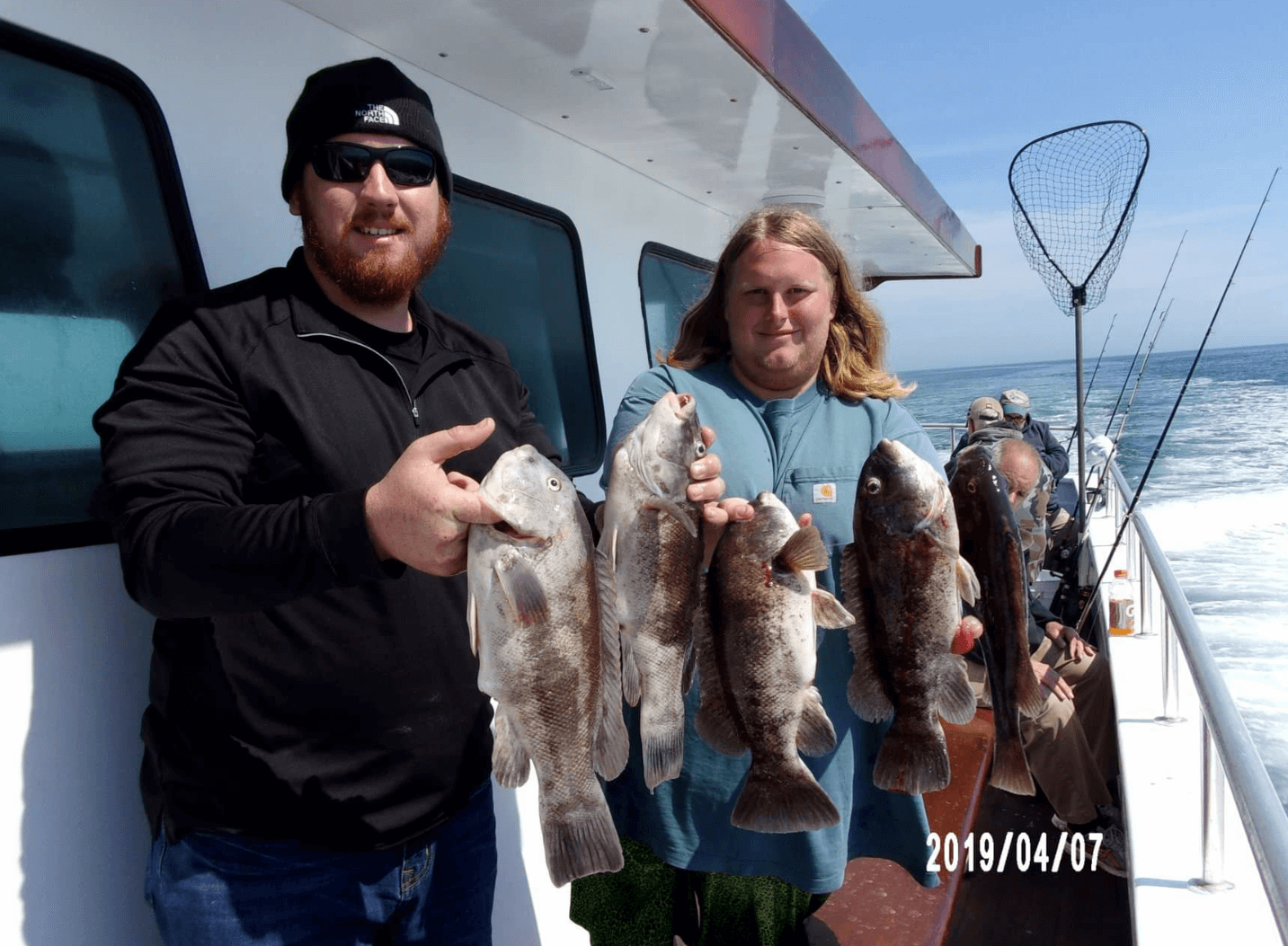 Anglers on the Sea Star III with their blackfish. 