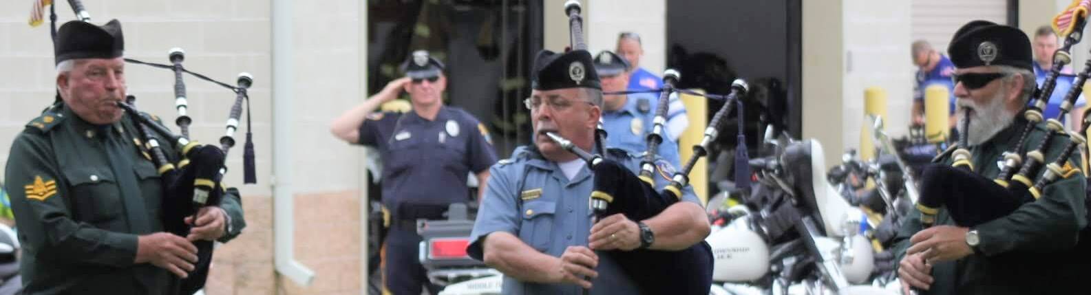 Members of the Cape-Atlantic Police and Fire Irish Pipe Brigade perform “Amazing Grace” at the Cape May County Law Enforcement Memorial ceremony May 10.