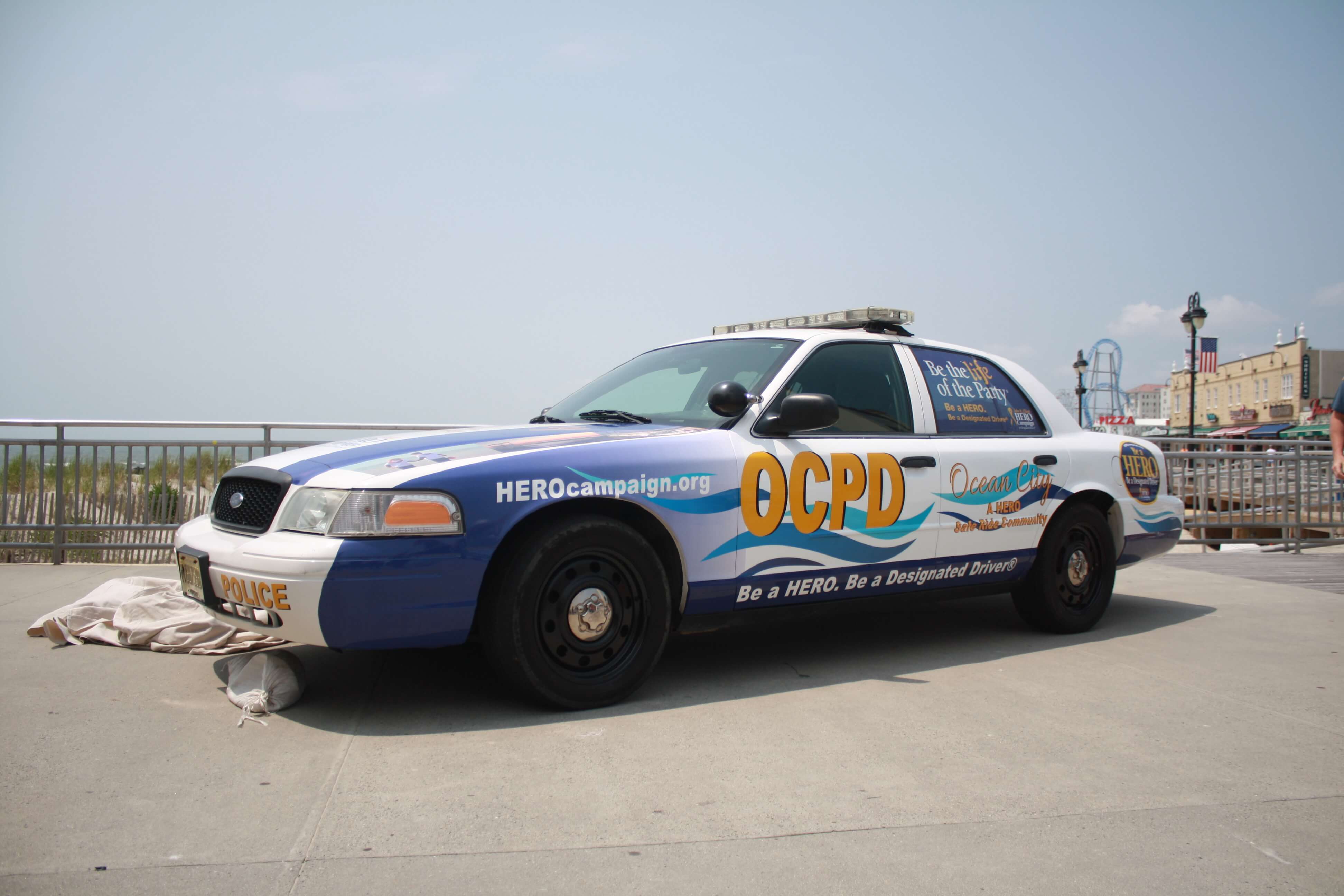 The HERO Campaign and the Ocean Police Department unveiled a HERO Campaign-themed police cruiser to promote safe and sober designated driving.