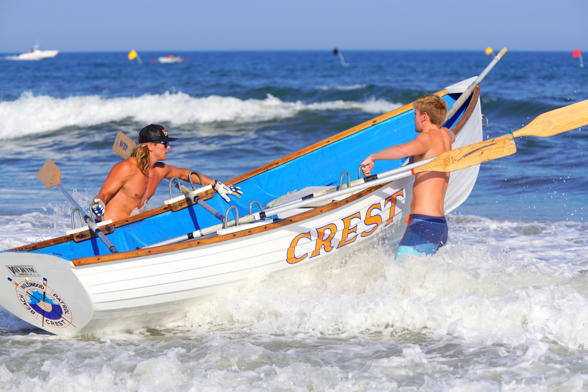 First place in "Doubles Row" contest went to Wildwood Crest Beach Patrol's Pat Bakey and Jake Klecko with time of 4:24.