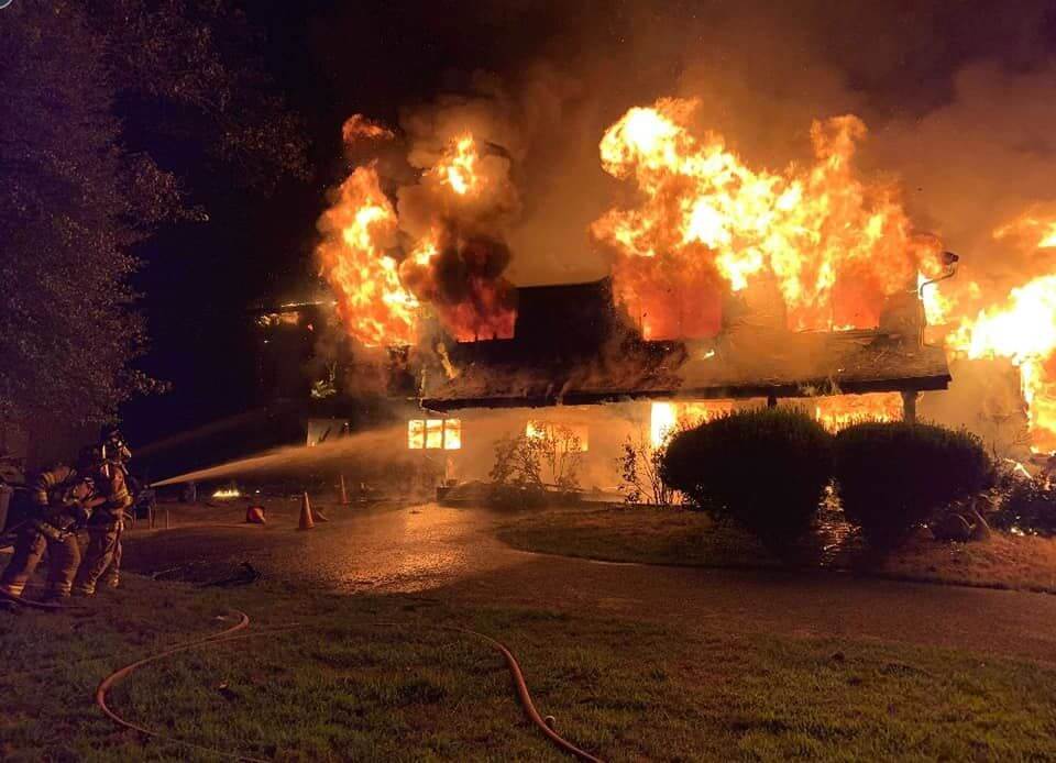 Firefighters battle July 4 blaze at a Tabernacle Road home.