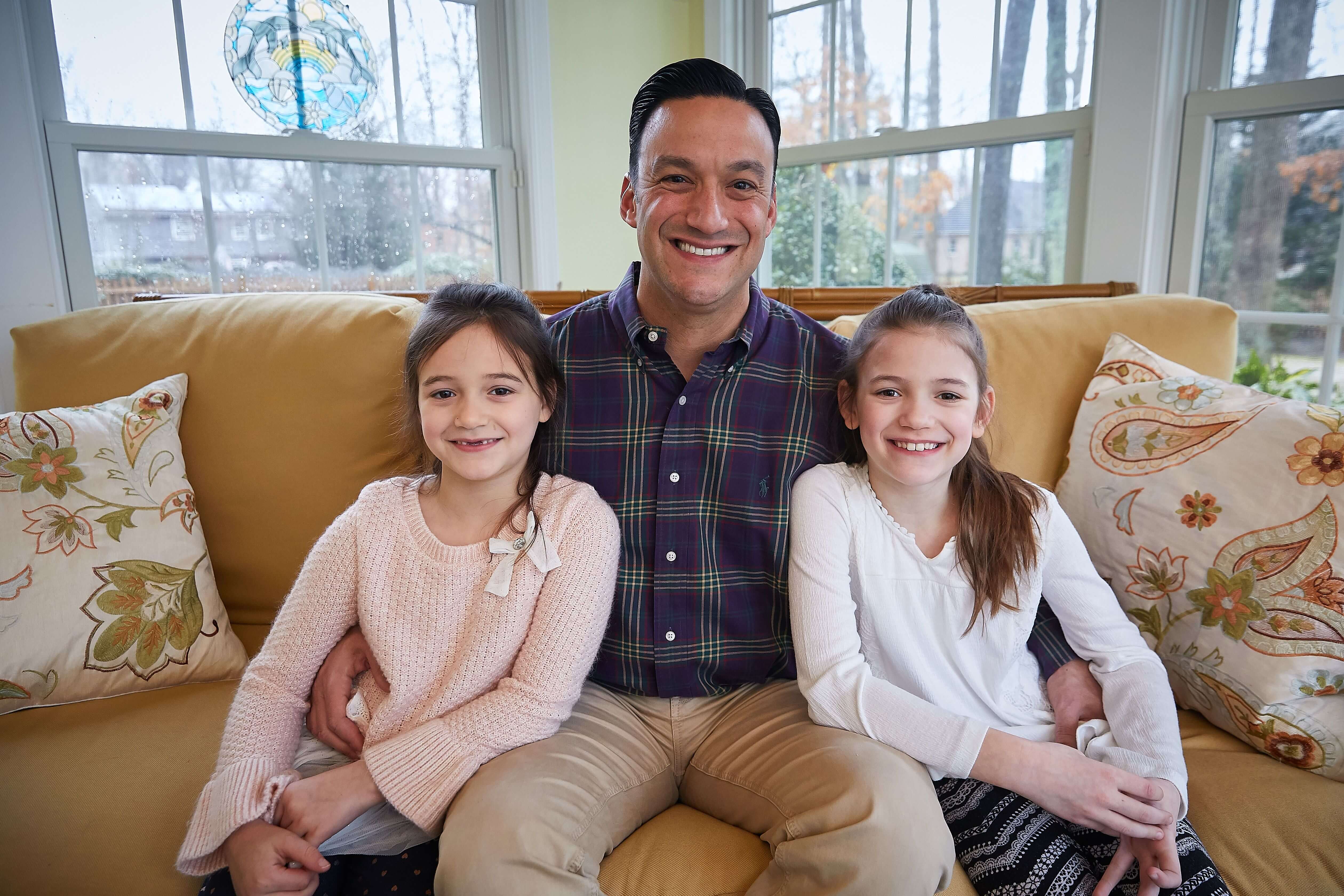 Mike Testa with his daughters