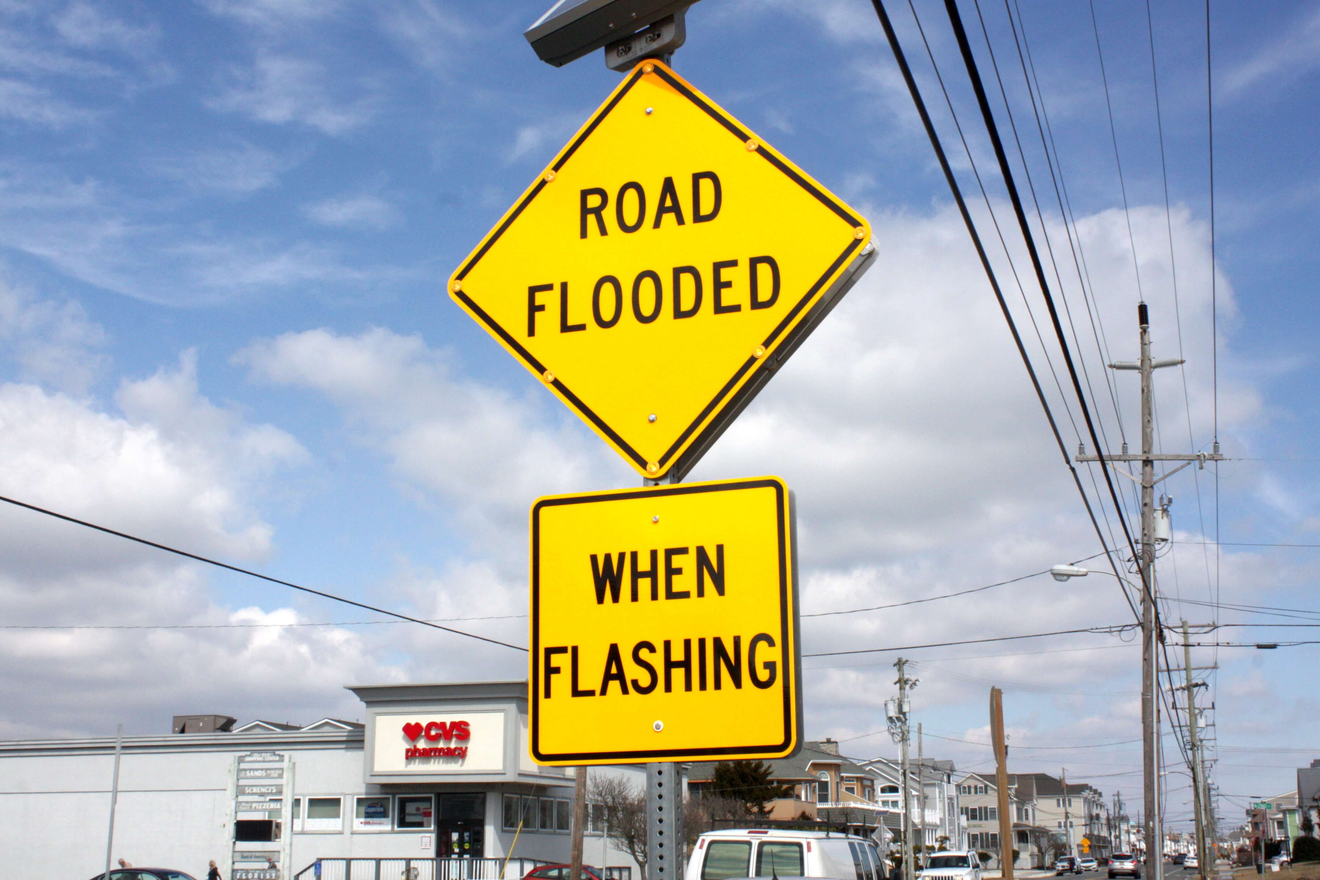 Sea Isle City activated the first of 78 signs to warn motorists of road flooding March 4.