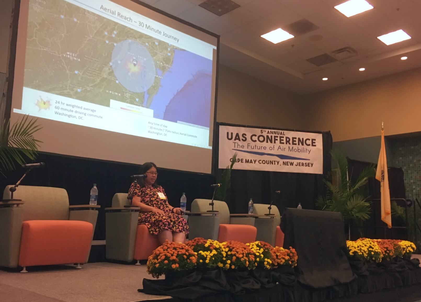 NASA Deputy Branch Chief Karen Tung Cate begins her panel at the Wildwoods Convention Center for the Fifth Annual Unmanned Aircraft Systems (UAS) Conference Sept. 23