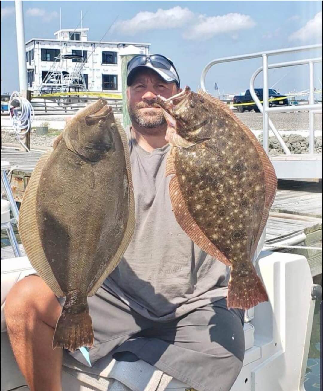 Two nice flounder for the Captain and Mate of the Sea Rose IV.