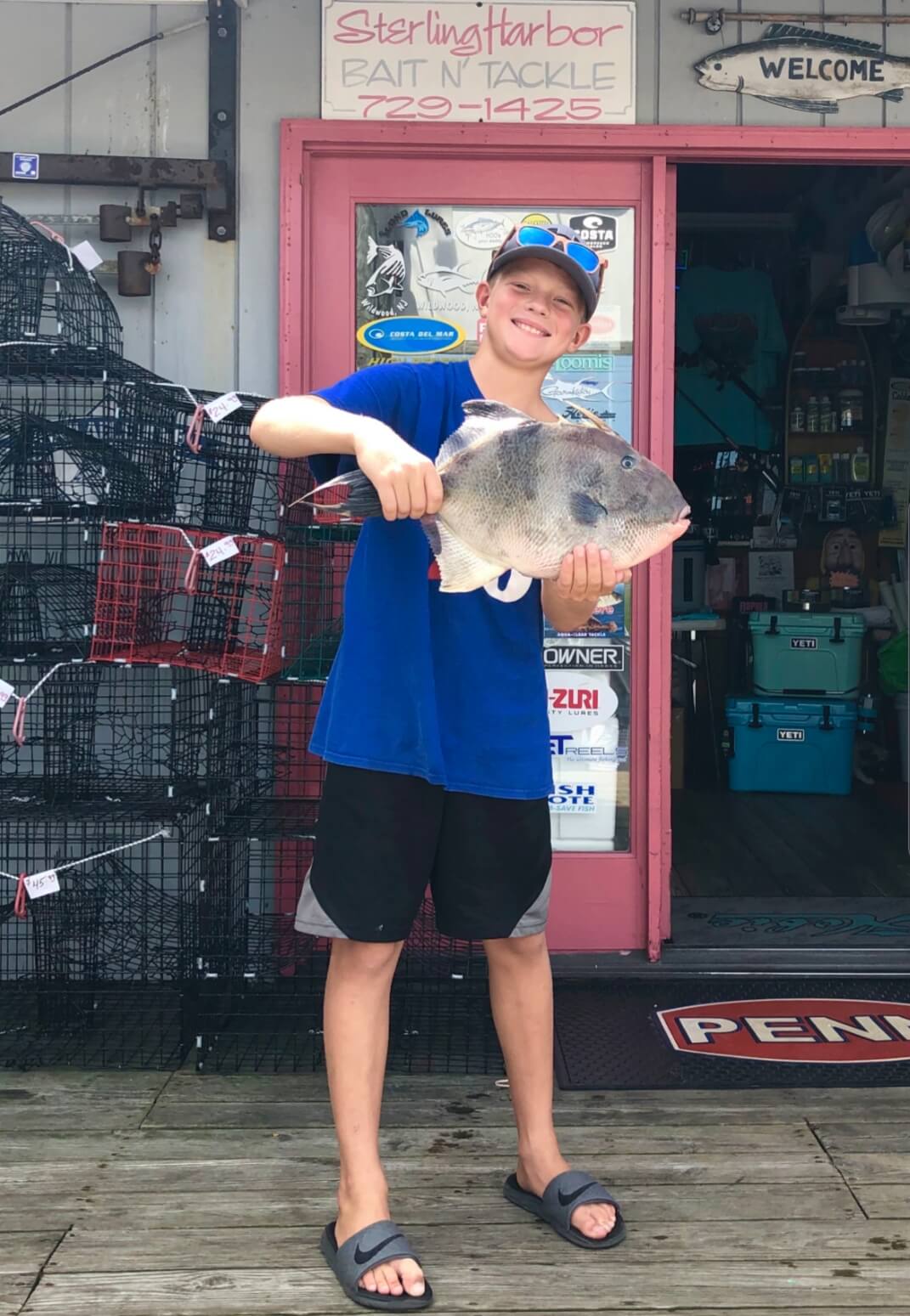 11-year old Charlie Engelien and his 4.15-pound Triggerfish.