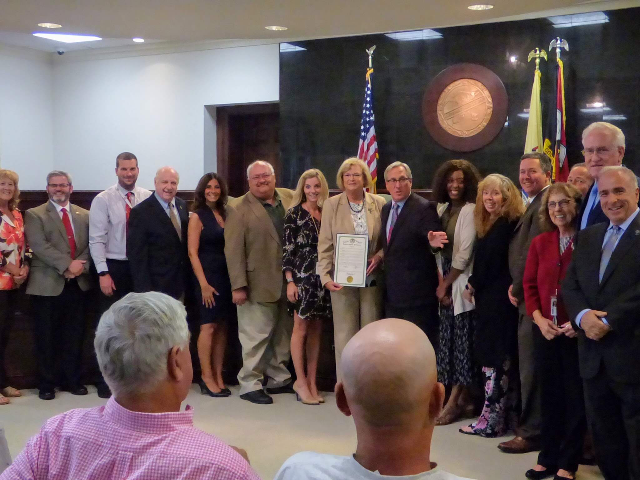 Representatives of Ocean City School District are honored by freeholders Sept. 24 for being recognized by the state Department of Education as a Lighthouse District.