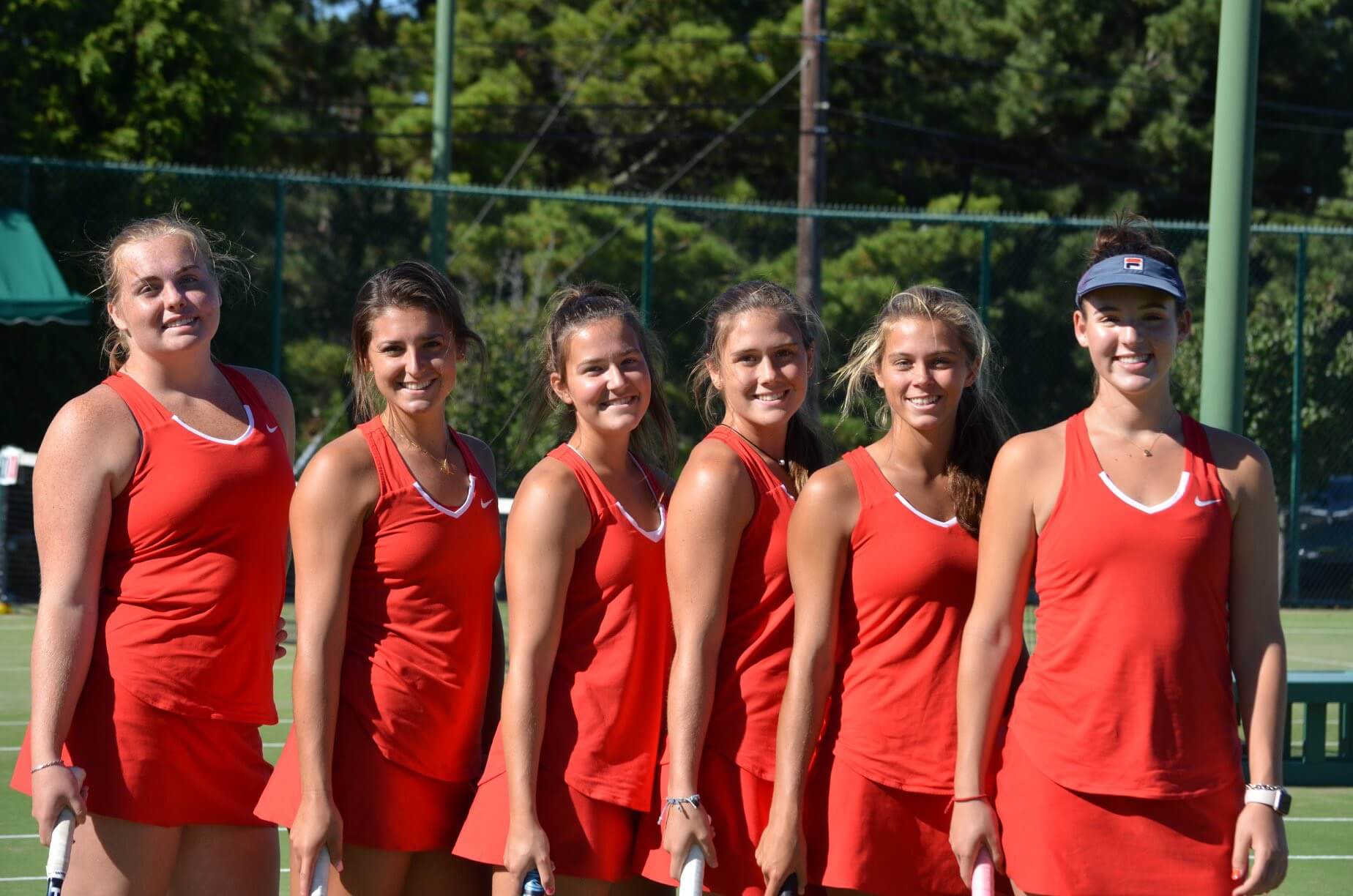 Ocean City girls tennis captains pose for a picture at the Ocean City High School tennis courts. From left to right: Cynthia Brown