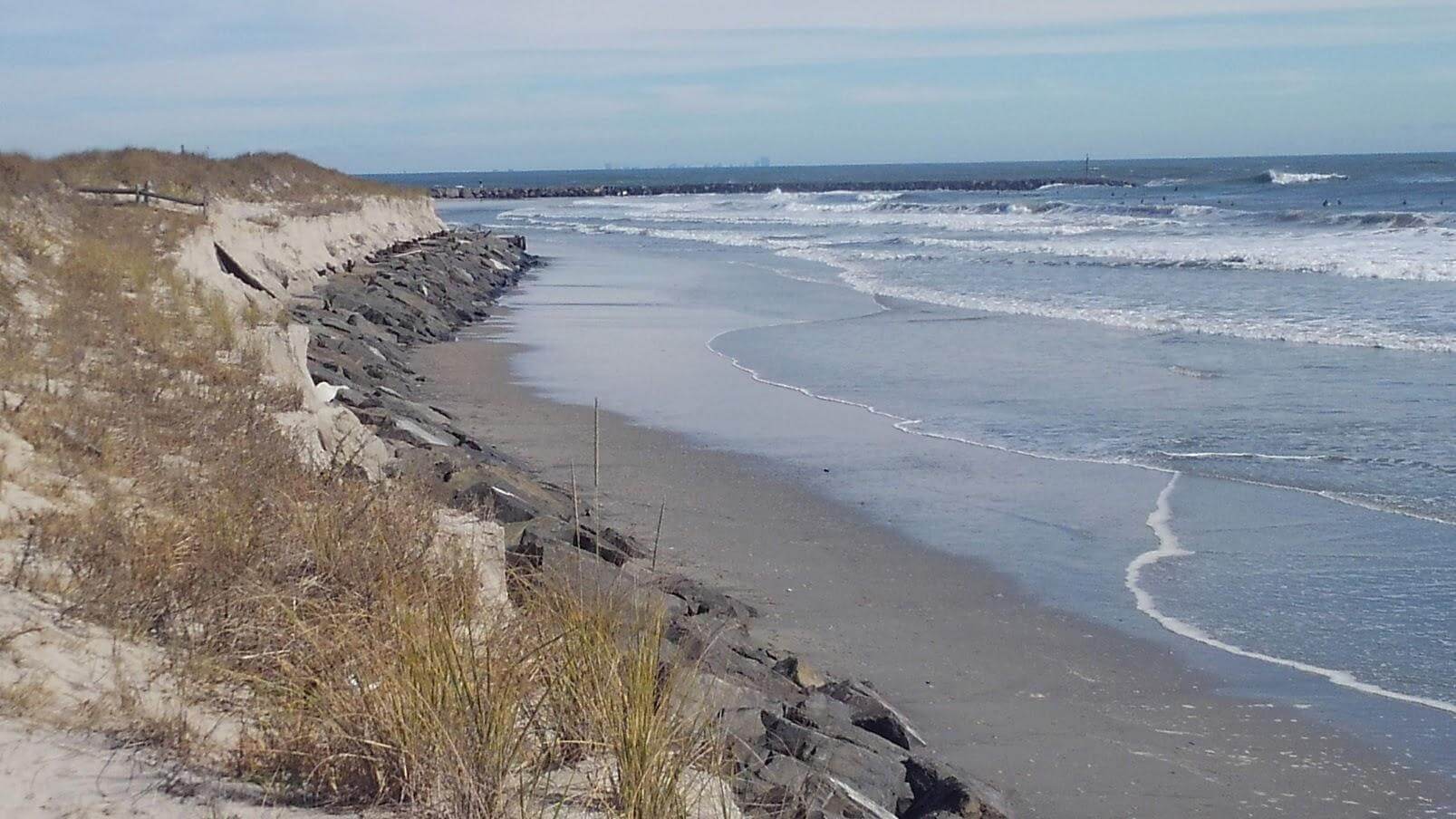 Erosion occurred at 13th Street beach due to Tropical Storm Melissa.