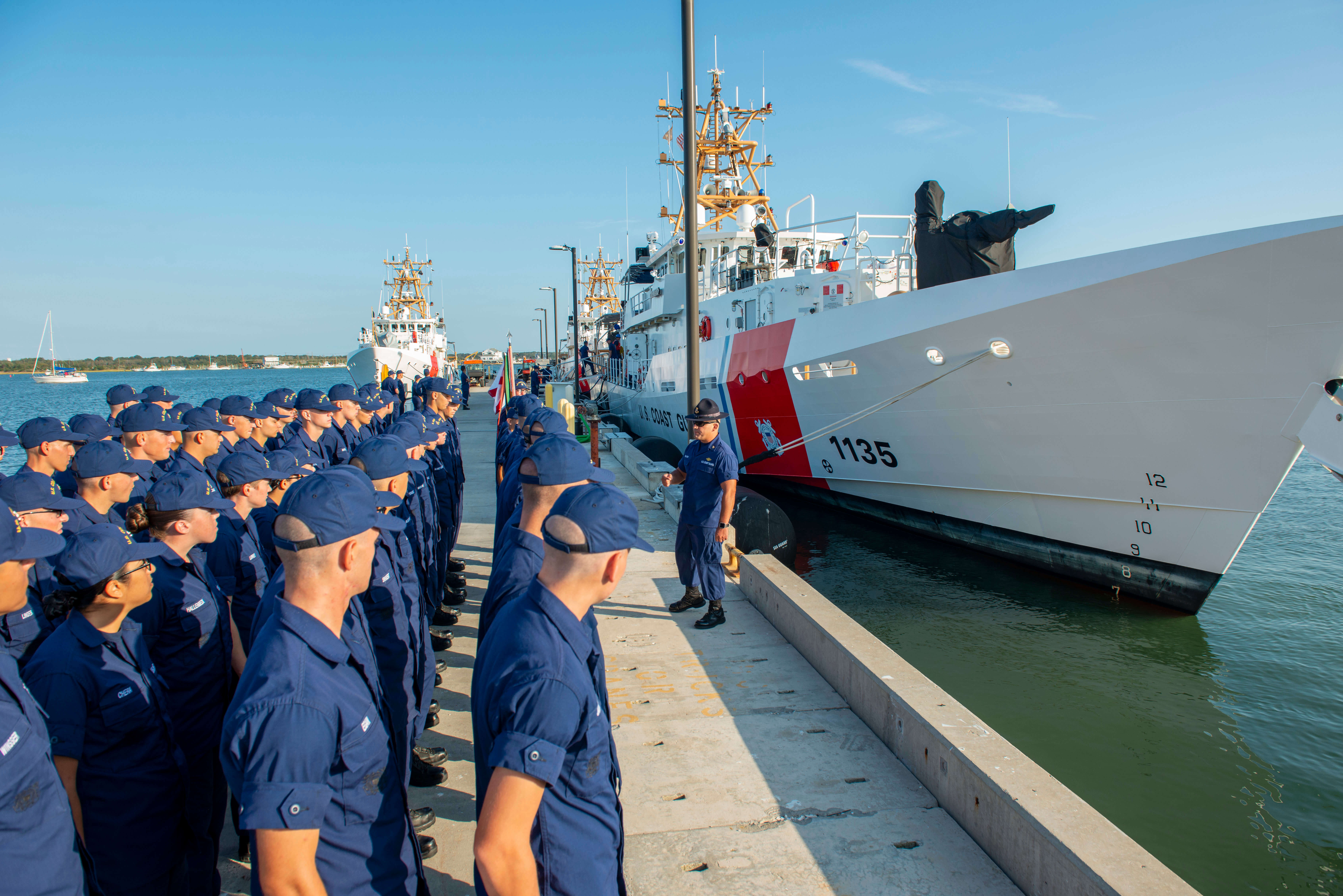 U.S. Coast Guard Cutter Angela McShan arrives at homeport for the first time