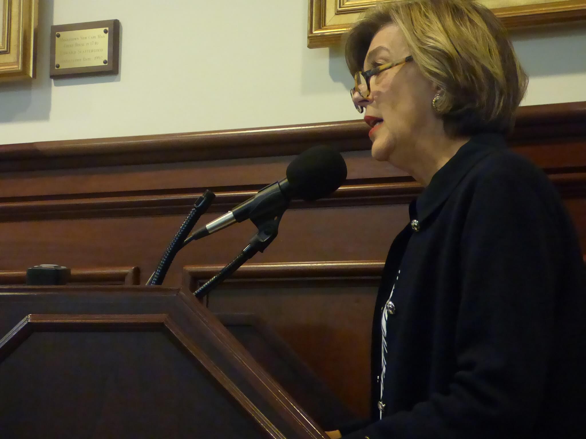 Cape May Deputy Mayor Patricia Hendricks addresses freeholders Oct. 22.
