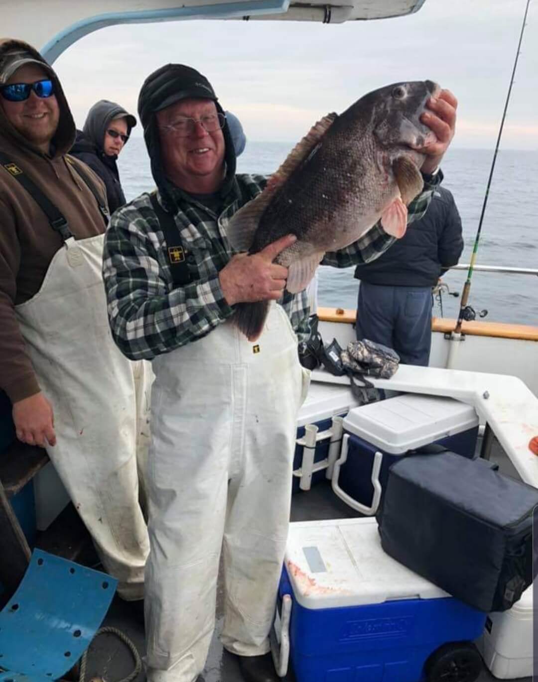 Ed Olbrich and his 15-pound blackfish.