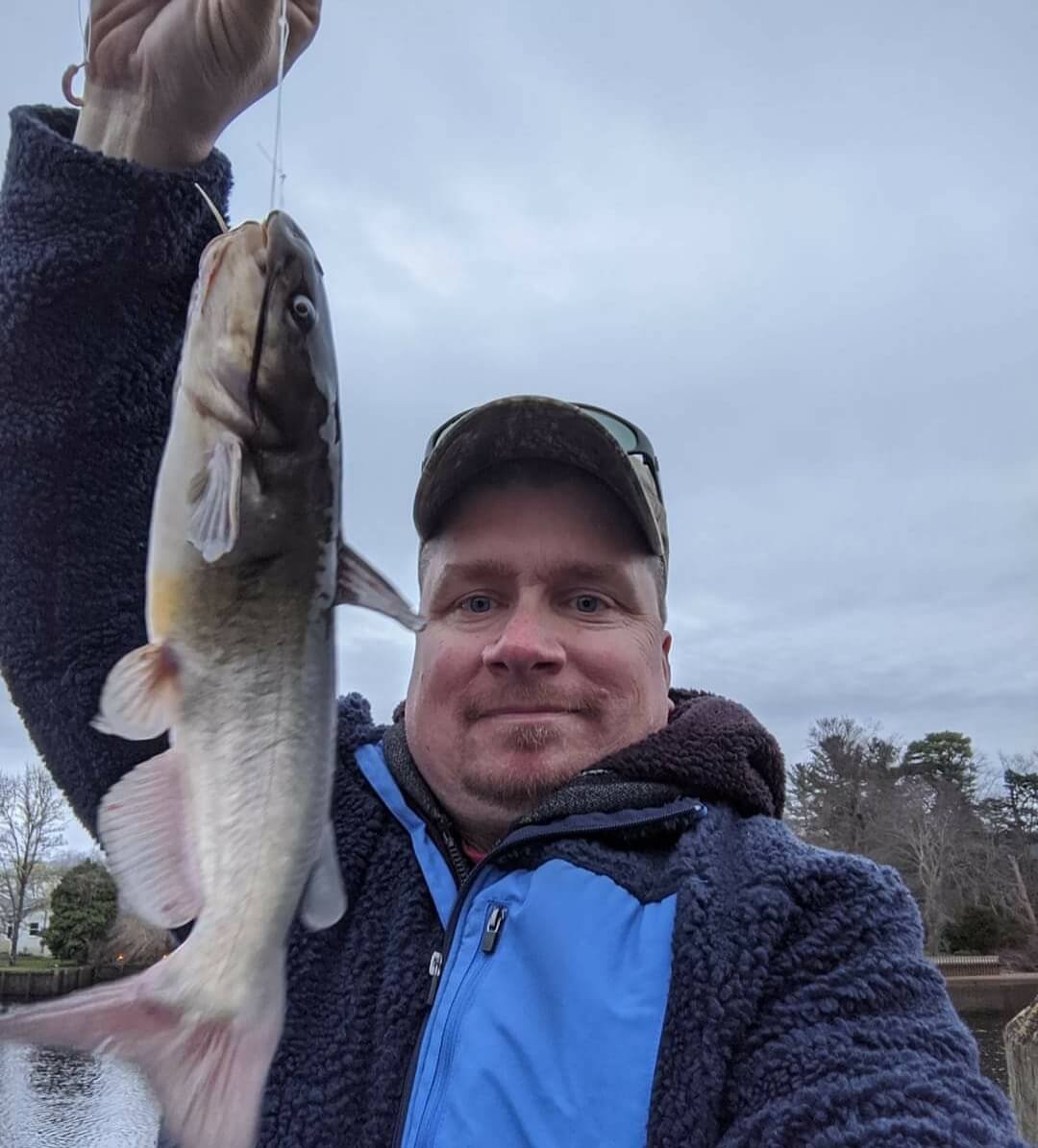 Ryan Morse and a channel catfish.