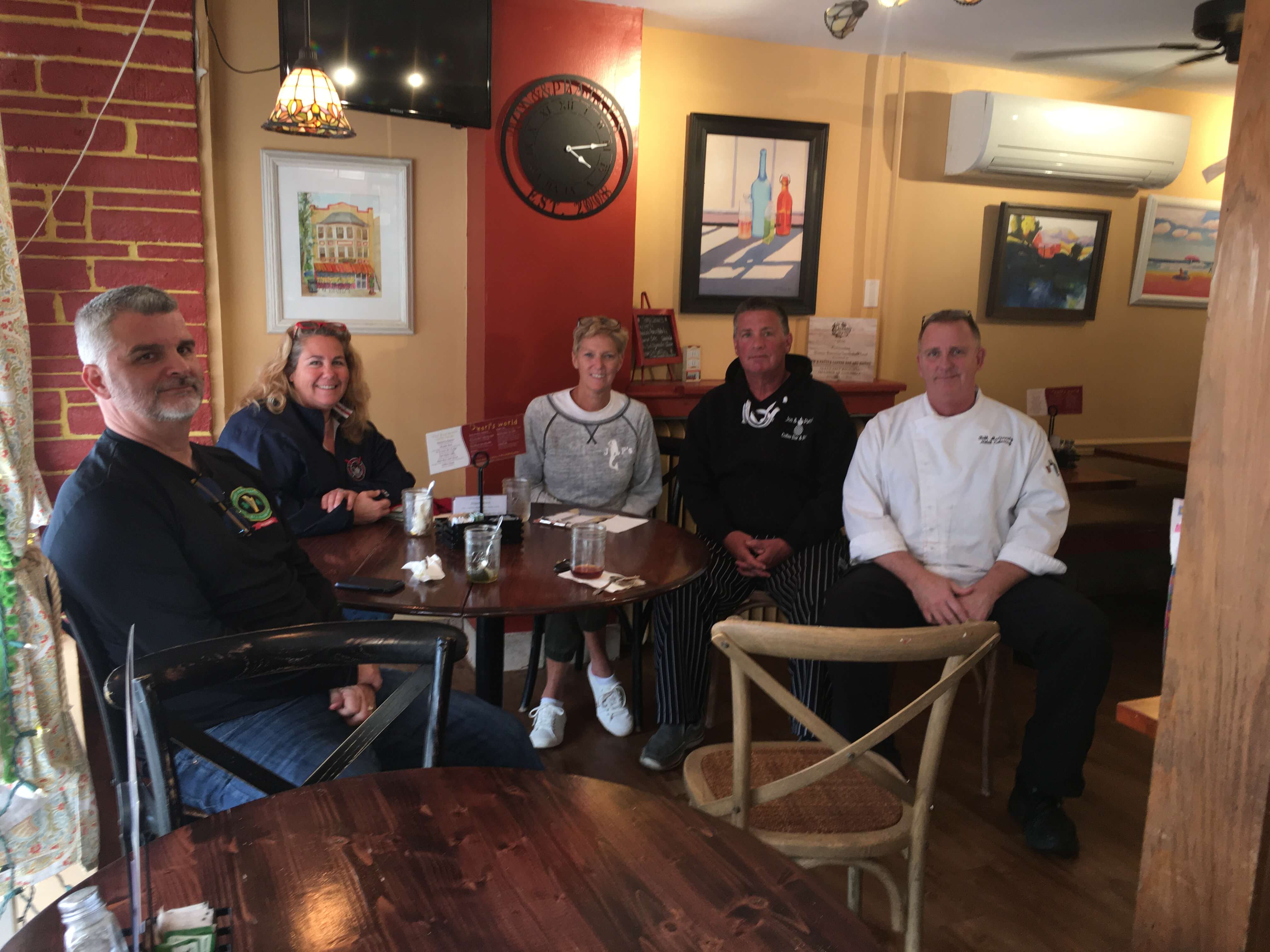 Members of OCNJ CARE meet to coordinate a response to COVID-19’s expected impact on Ocean City. Shown are Pastor Larry Oksten of St. Peter’s United Methodist Church