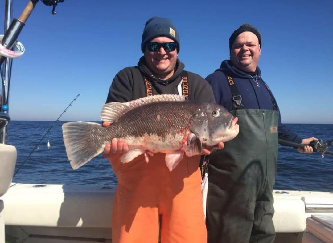 Jason Smith and his 14.75-pound blackfish.