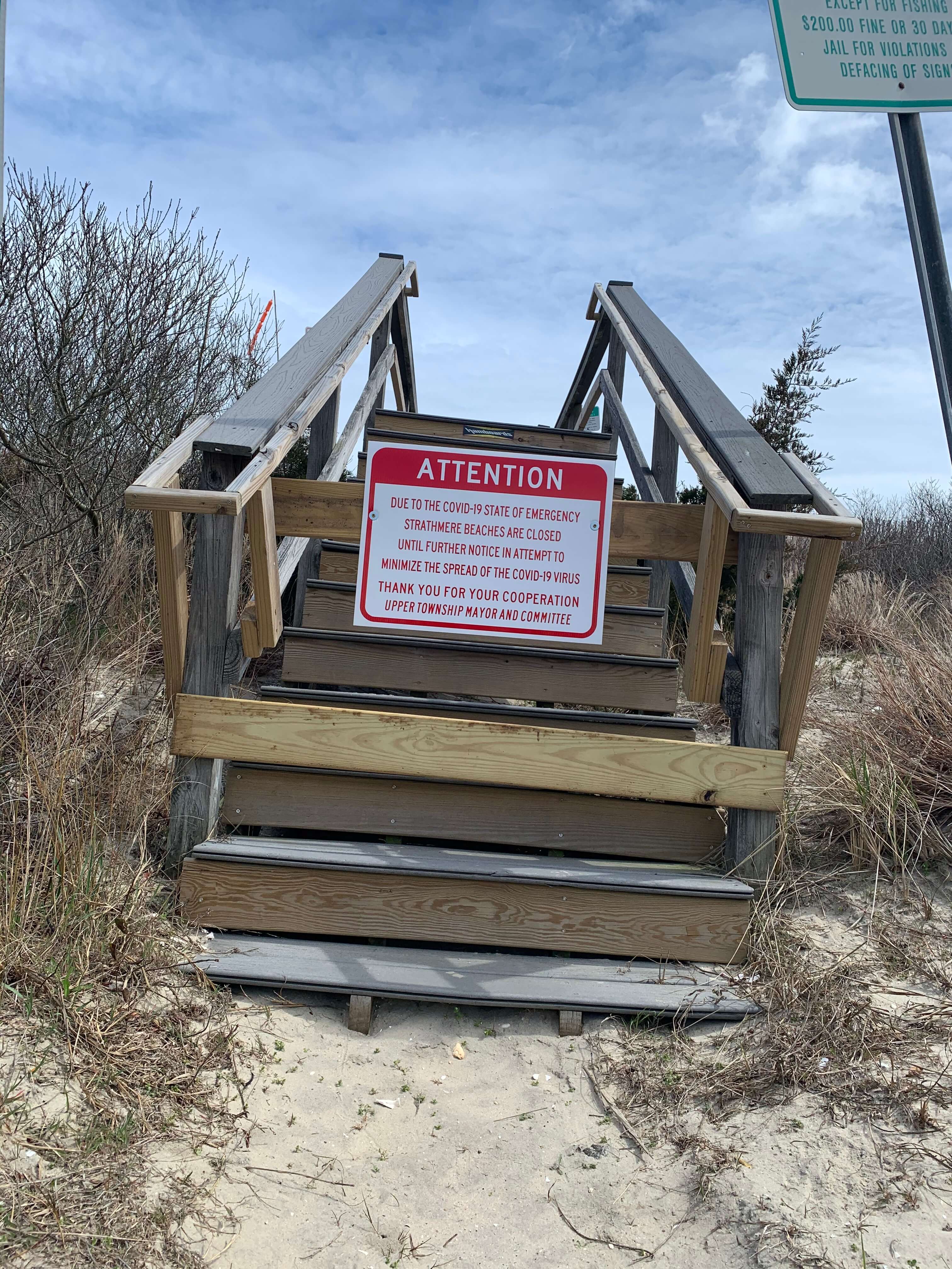 A sign to a local beach entrance