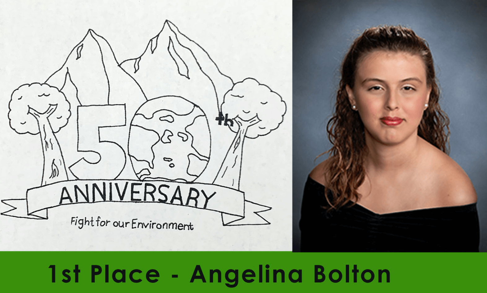 Cape Tech student Angelina Bolton won first place in the Earth Day contest sponsored by the county zoo and Board of Chosen Freeholders. 