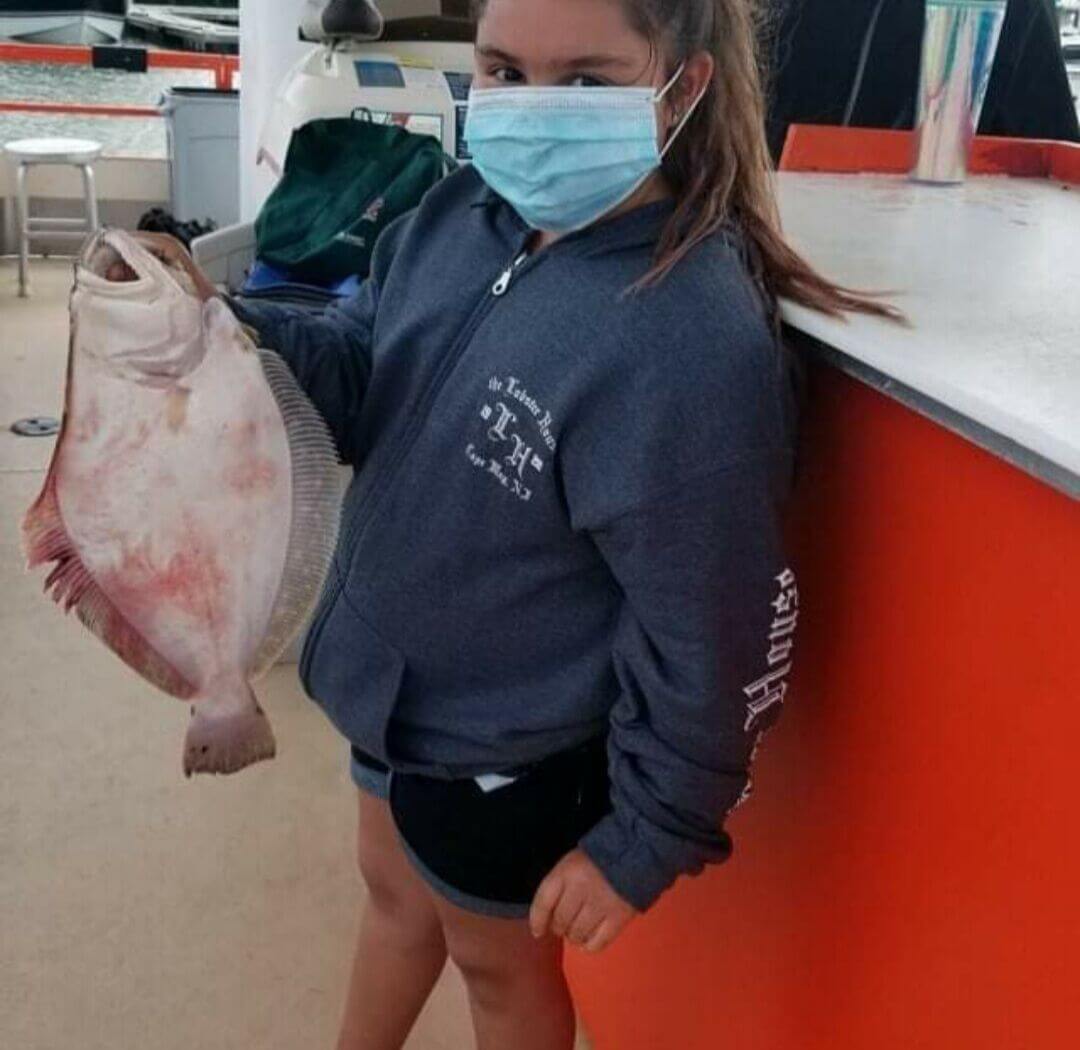 Sophia and her 20.5-inch flounder.