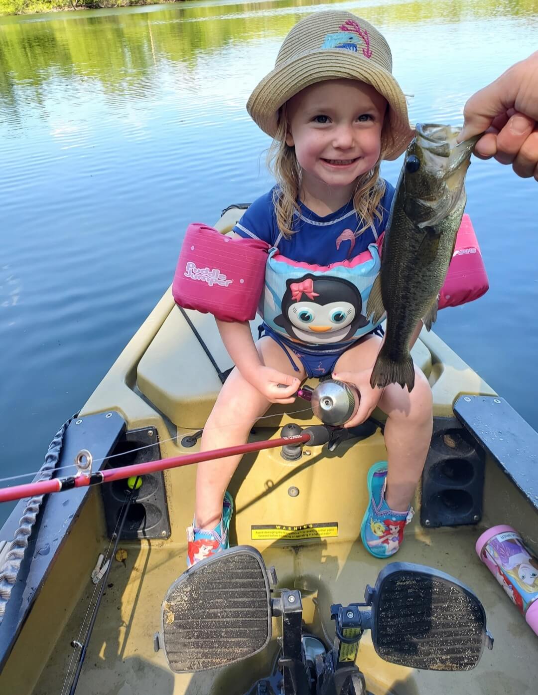 Emilia and her largemouth bass.