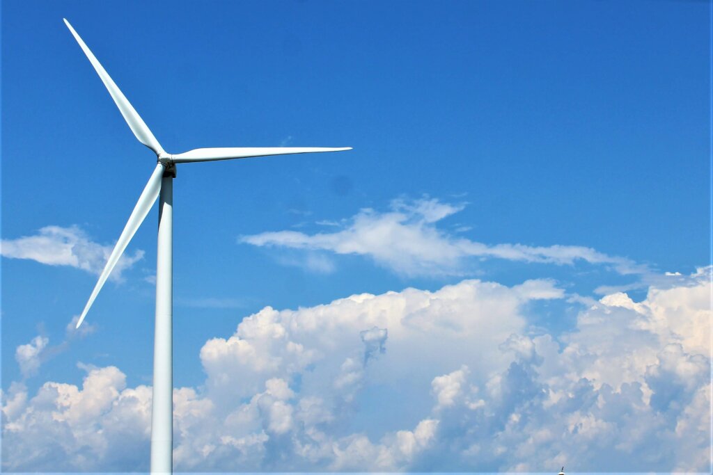 The wind turbines