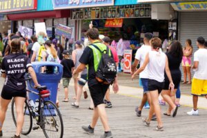 Protesters walked the Wildwoods Boardwalk July 19