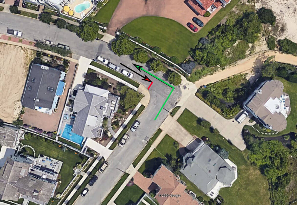 An aerial view of Waverly Boulevard and Seaspray Road