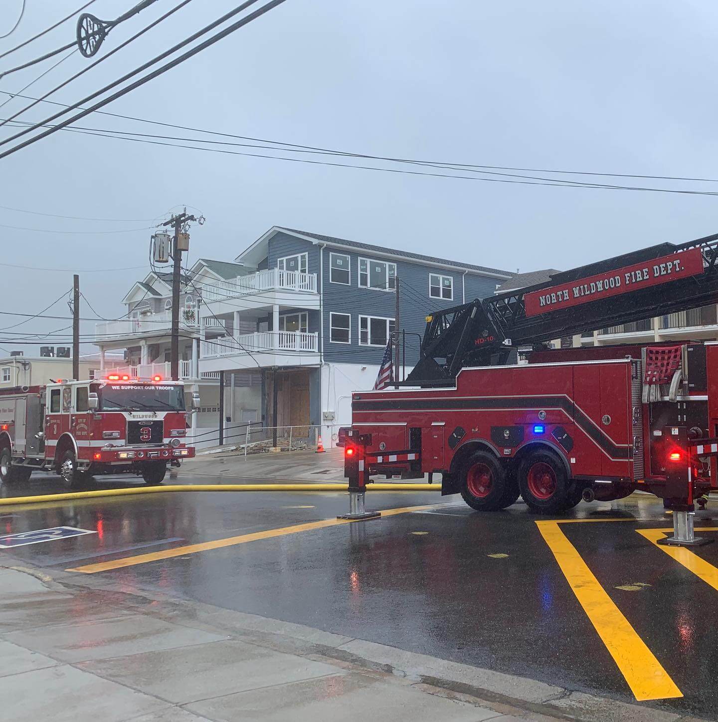 Crews from the North Wildwood Fire Department Oct. 12 spent two hours at a commercial building along the boardwalk while extinguishing a fire located near a walk-in refrigerator. The blaze remained under investigation by the Cape May County Fire Marshal's Office