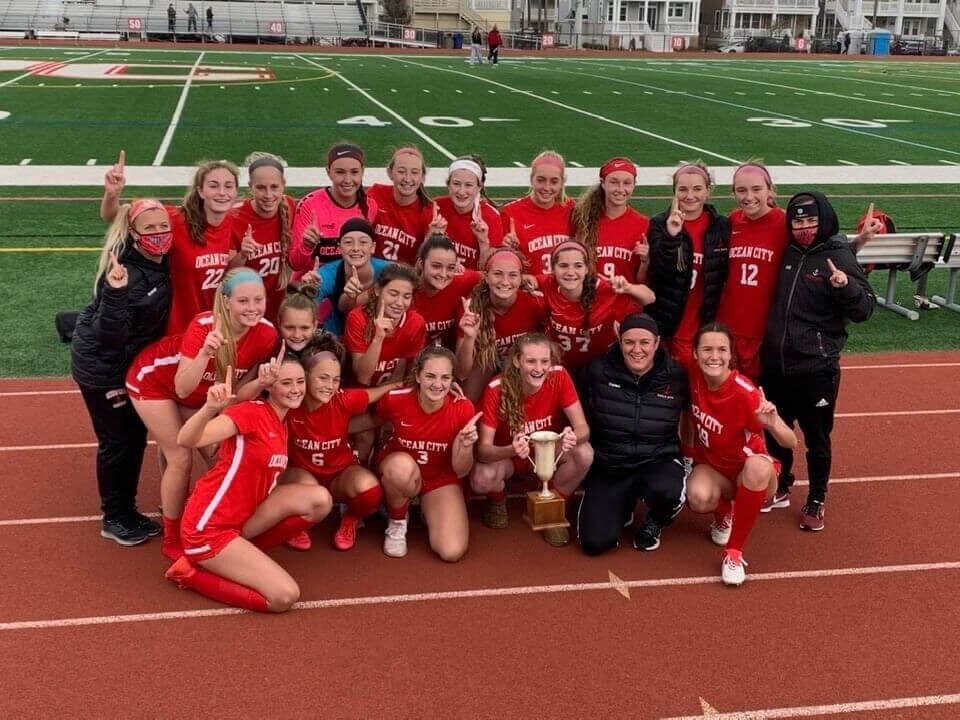 Ocean City High School’s girls soccer team win state sectional championship.
