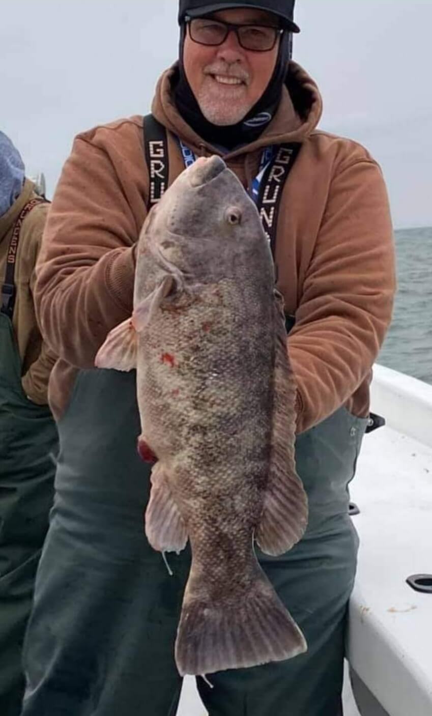 Edward Cassar and his 10.5-pound blackfish.