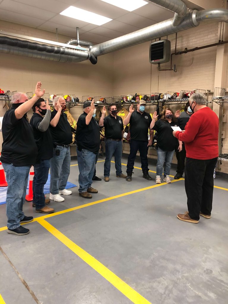 Woodbine Fire Department line and administrative officers were sworn-in Jan. 14