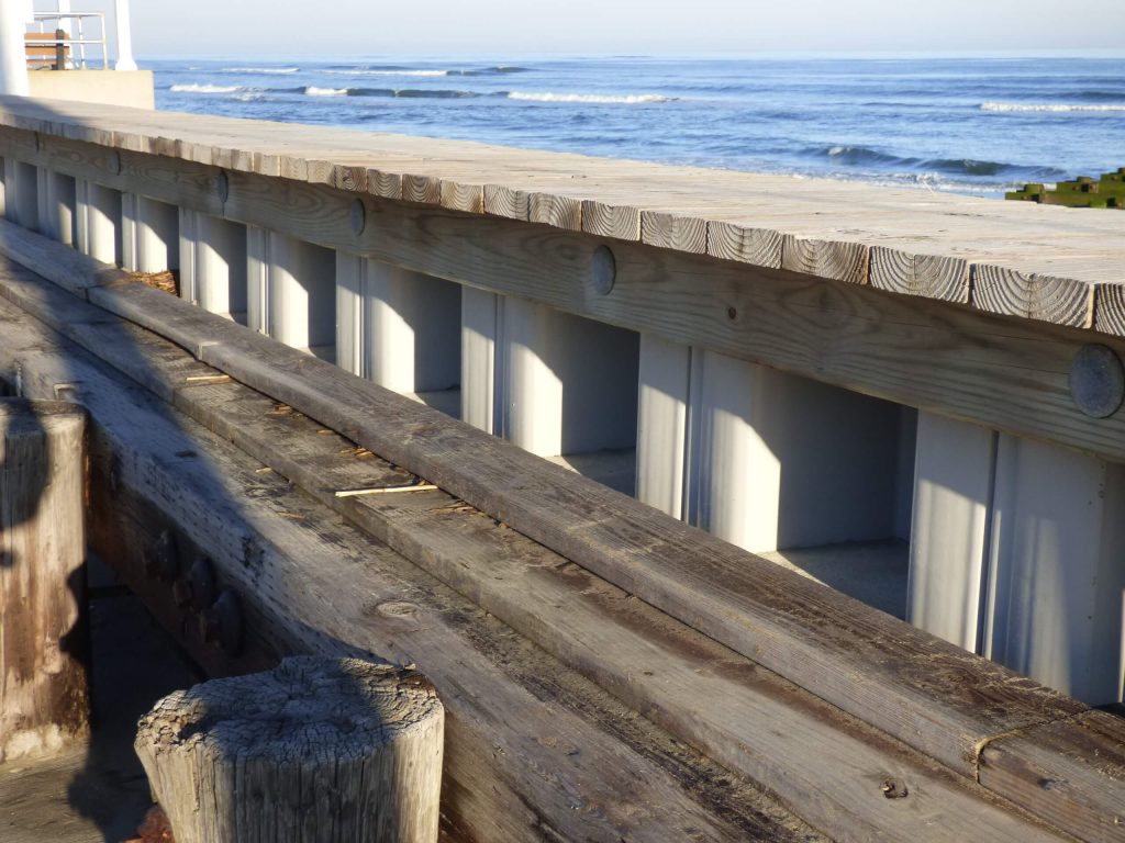 A vinyl bulkhead sits behind an older