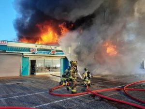 Firefighters managed to bring the fire on the Ocean City Boardwalk Jan. 30 under control by the late morning