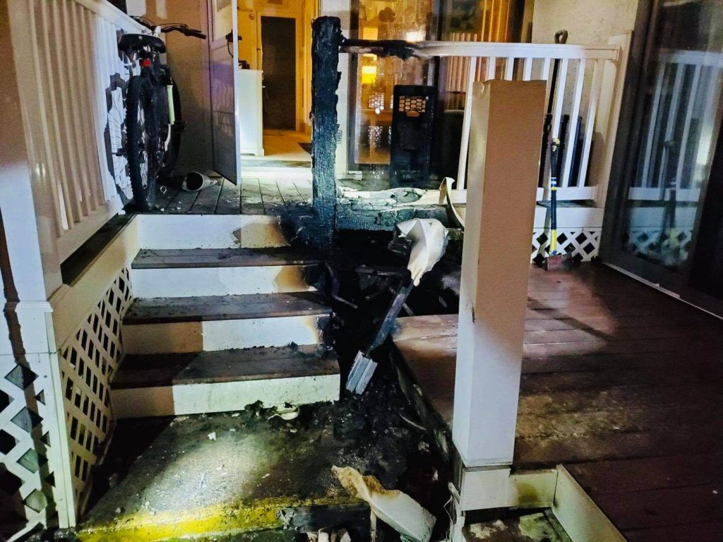 Fireworks ignited by a North Wildwood resident caused an accidental to their home's porch. The fire is said to have caused about $5